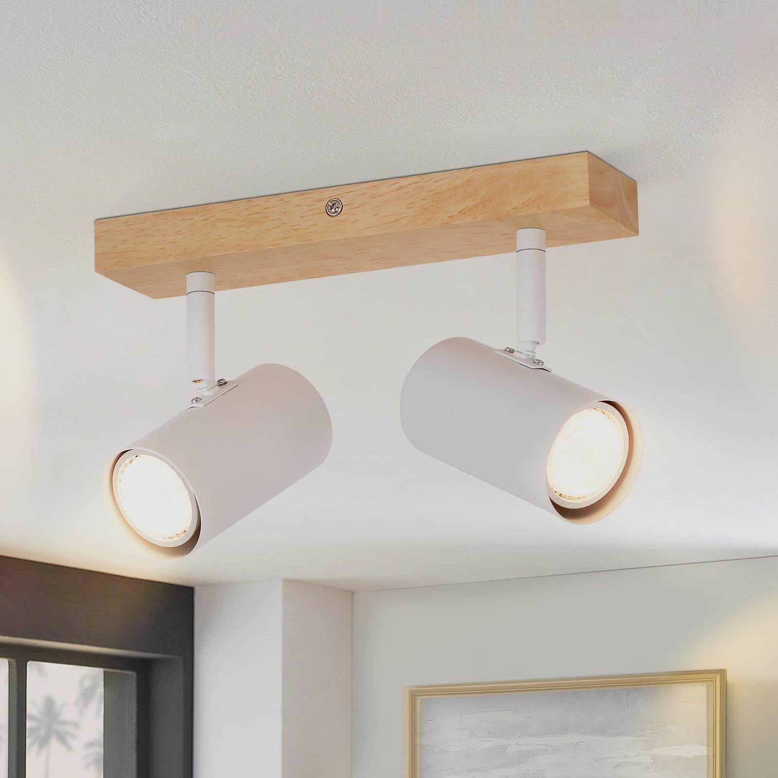 Nettlife Deckenstrahler Weiß Holz 1/2/3 Flammig günstig online kaufen