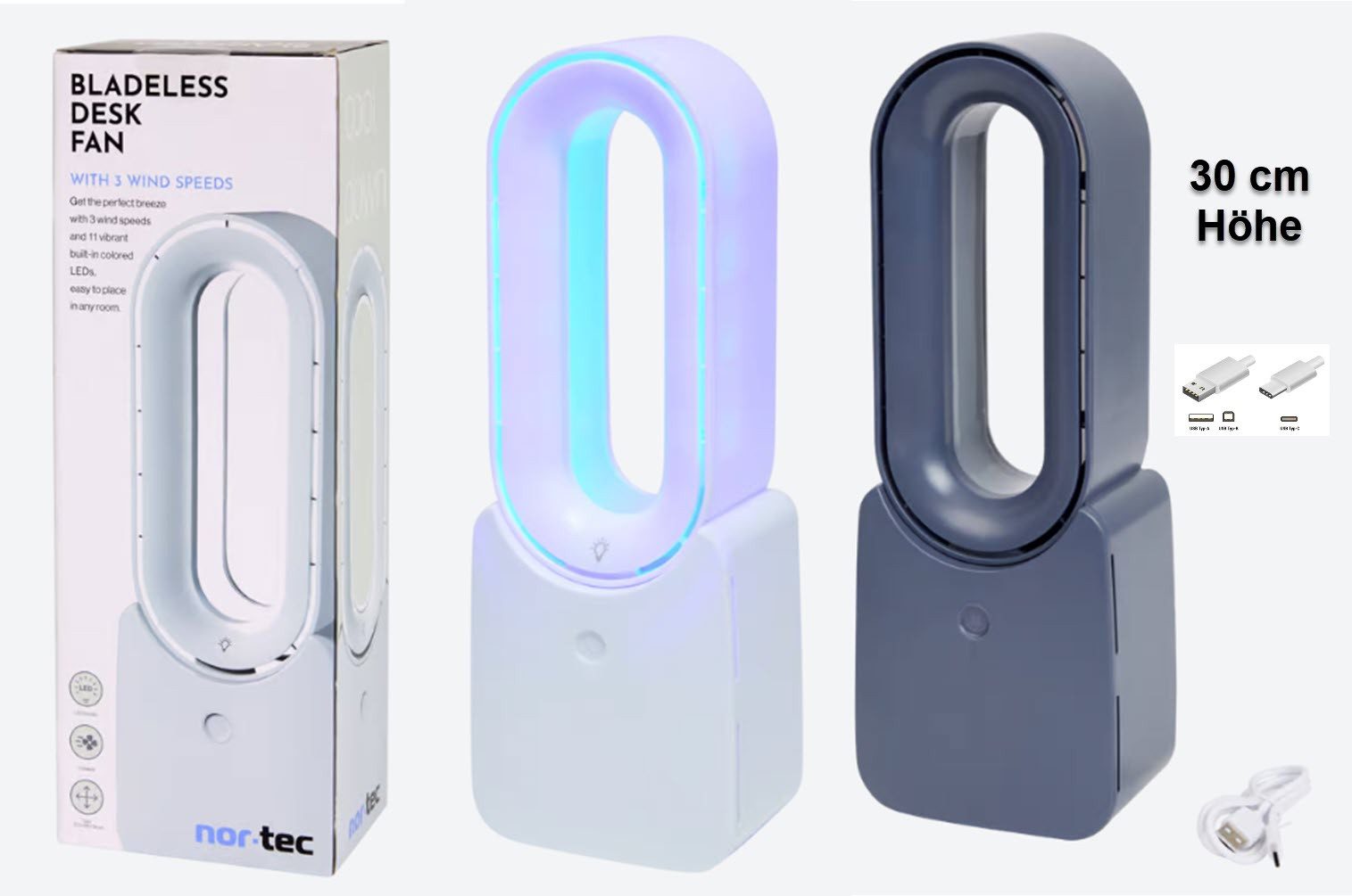 NORTEC Tischventilator Rotorloser Tischventilator USB-C Bladeless günstig online kaufen