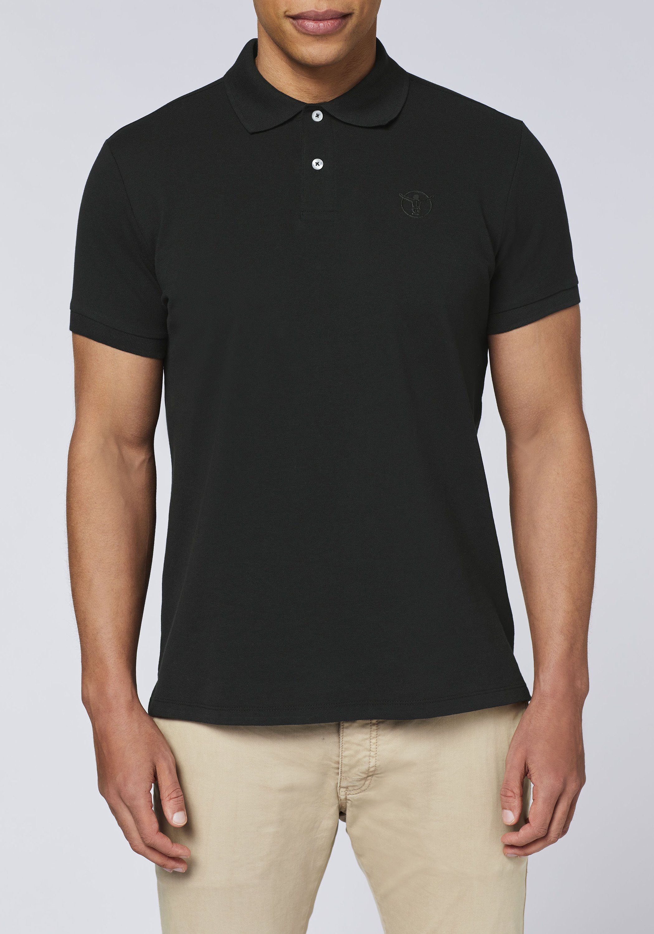 1 Jumper-Logo Poloshirt mit Poloshirt Black Beauty Chiemsee 19-3911