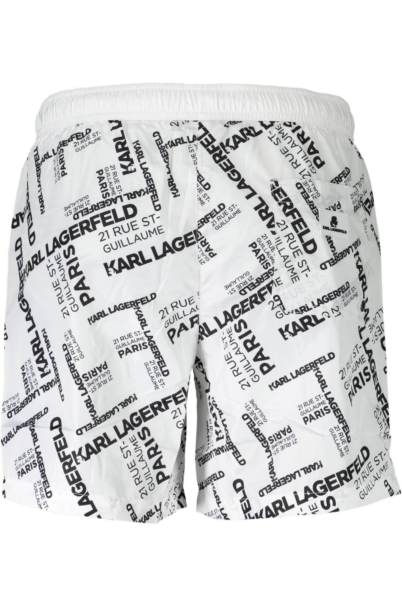KARL LAGERFELD Badeshorts Elegante weiße Herren-Badeshorts mit Innenfutter und Kordelzug