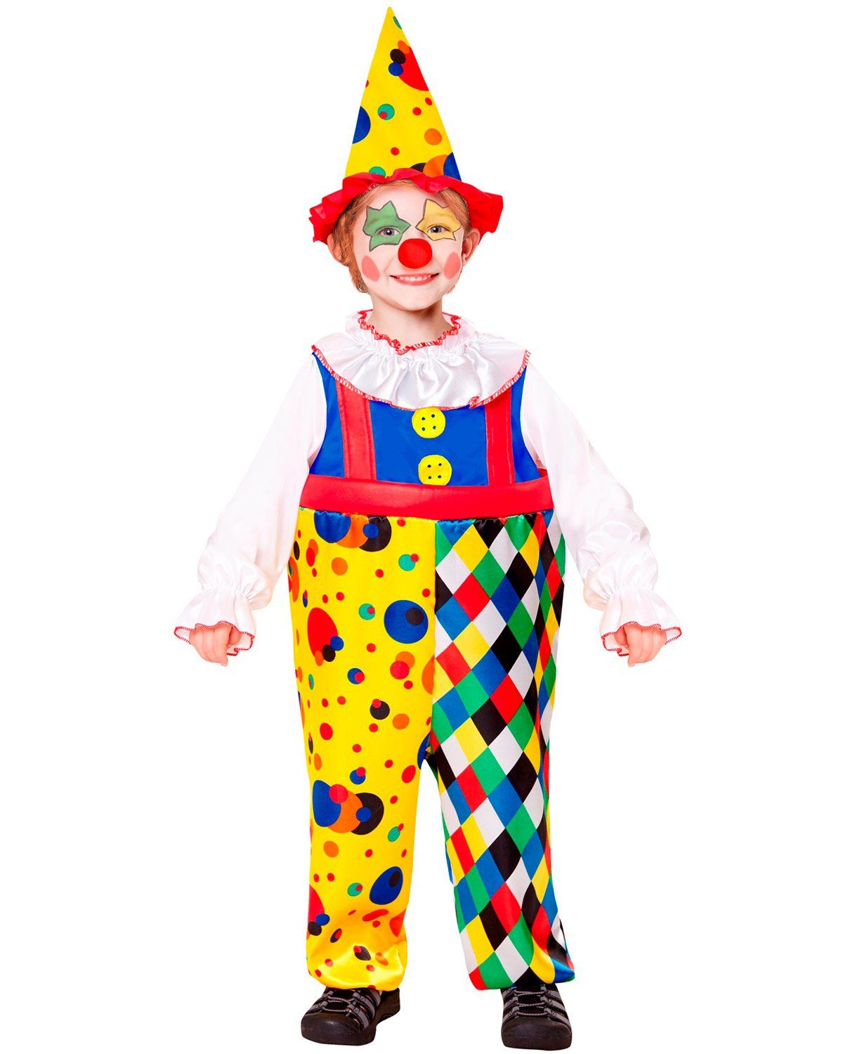 Widmann S.r.l. Clown-Kostüm Clown Kinderkostüm, Overall und Hut