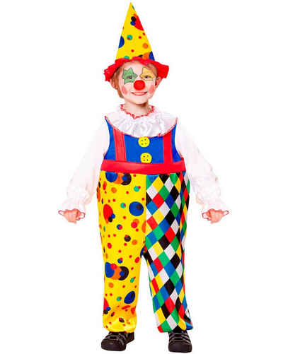 Widmann S.r.l. Clown-Kostüm Clown Kinderkostüm - Overall und Hut, Mehrfarbig