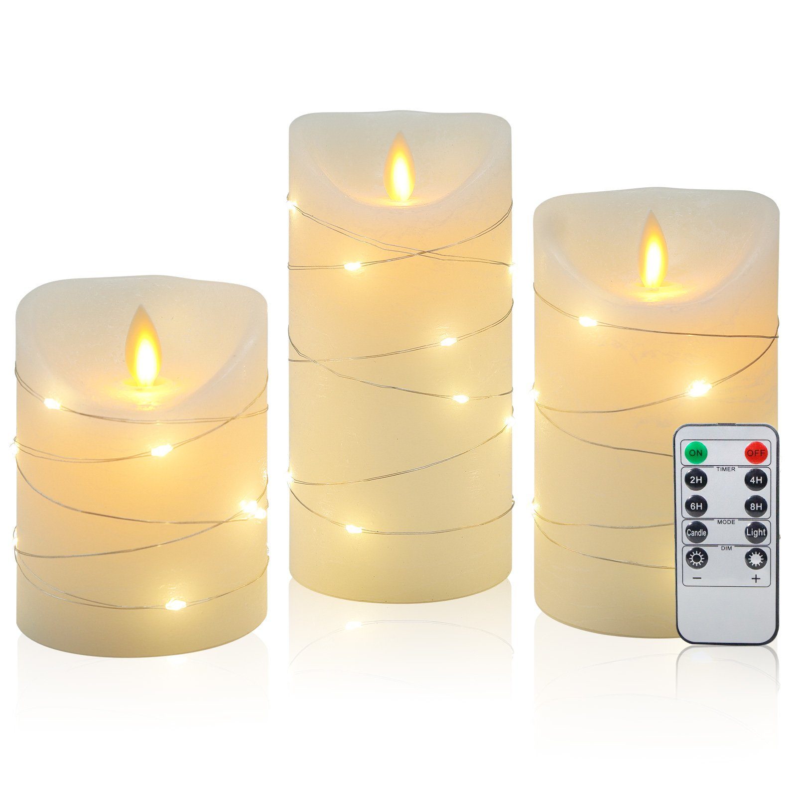 CCLIFE LED-Kerze LED Свечи 3er 5er Set mit Fernbedienung Timer Funktion