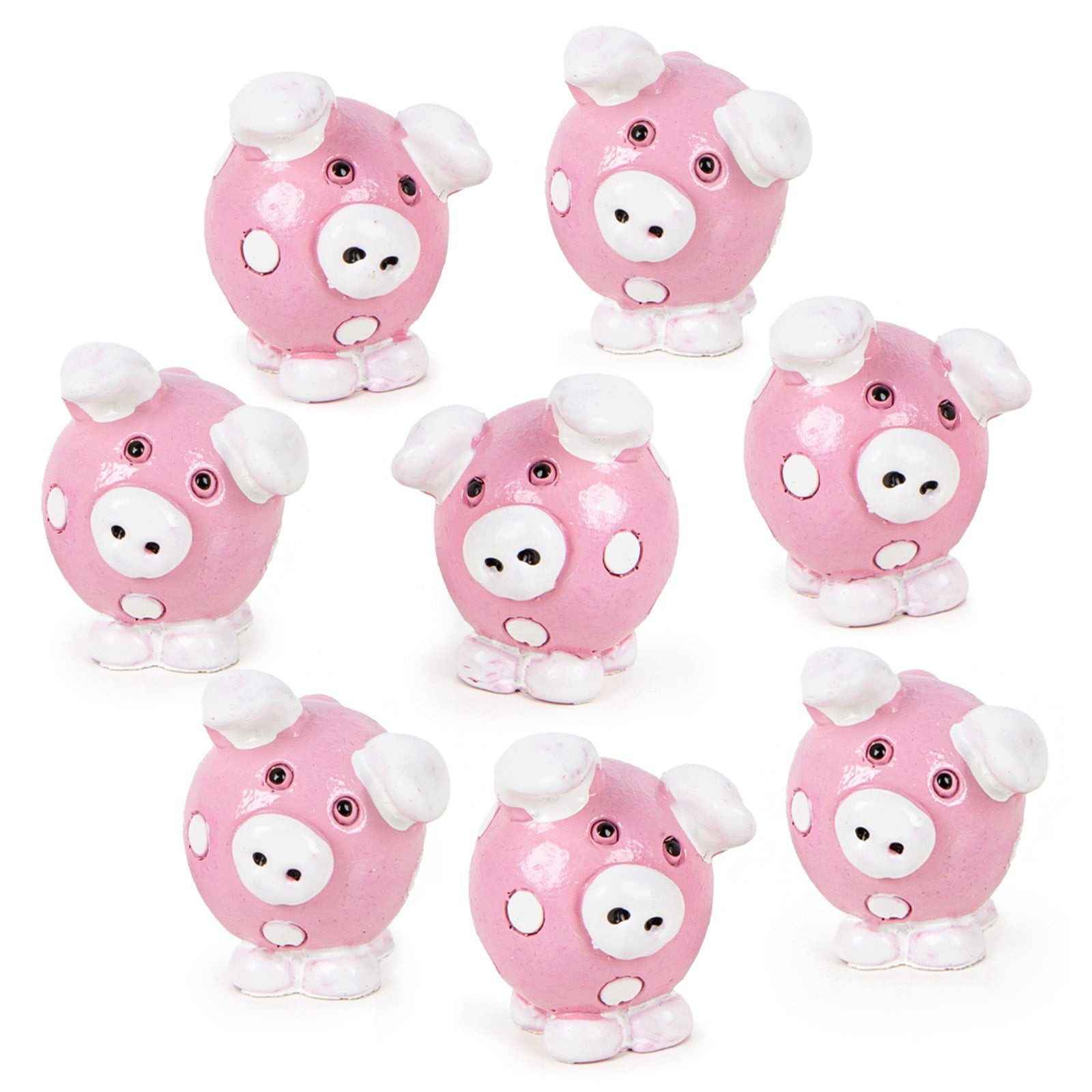 Logbuch-Verlag Dekofigur 8 Mini Glücksschweinchen rosa weiß kleine Glücksbr günstig online kaufen