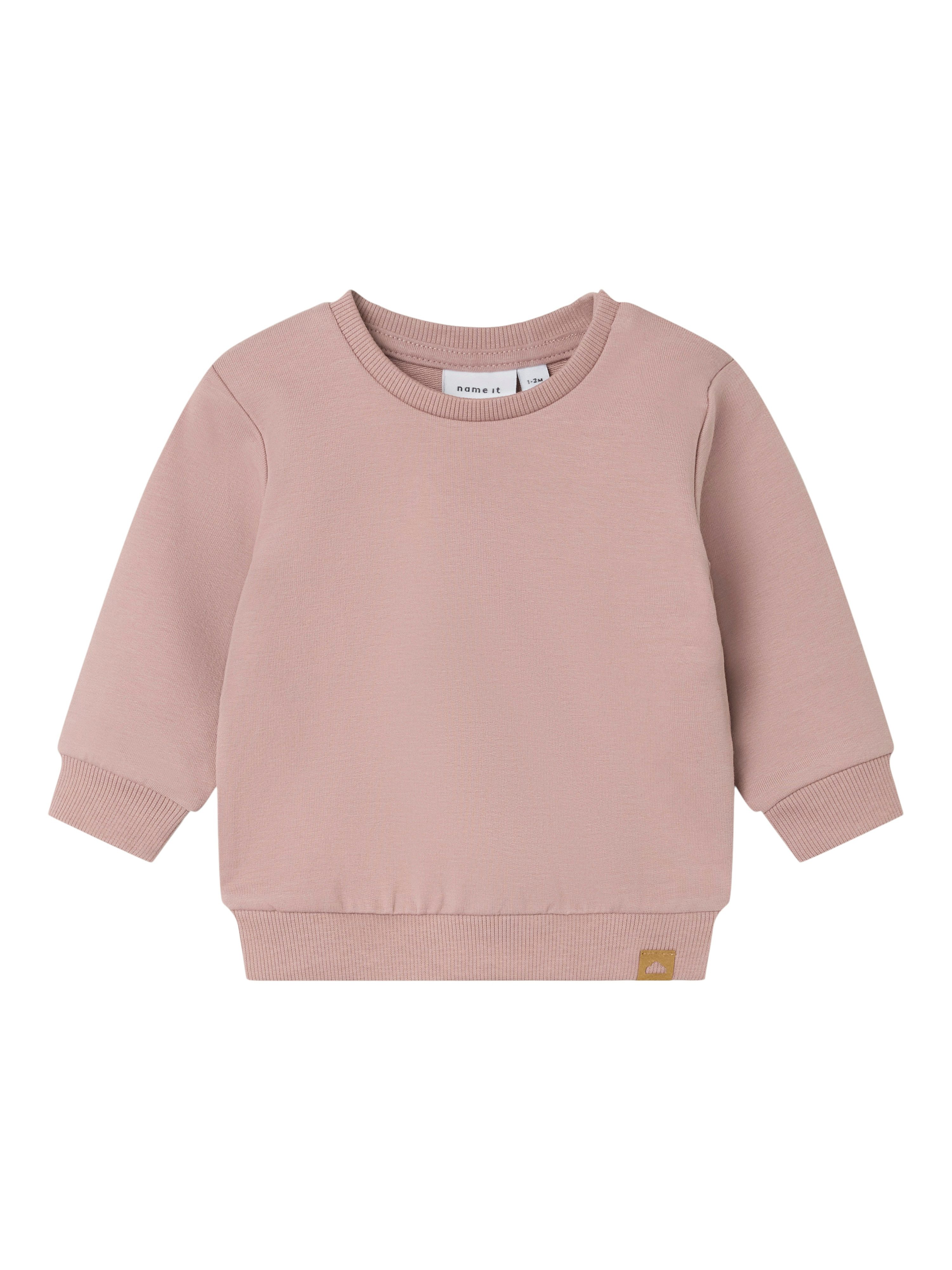 Name It Sweatshirt NBNTAKKI für Mädchen und Jungen mit Druckknopf und Stretch unifarben, casual, regular fit, Baumwollmix, Rundhals