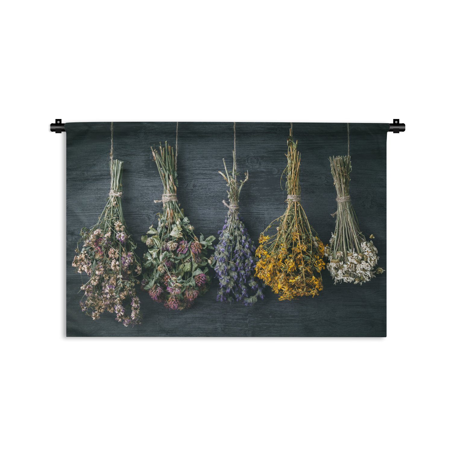 MuchoWow Wanddekoobjekt für - Kleid, Blumen Stilleben Wandbehang, Wohnzimmer, - Seil Bündel, Kinderzimmer Blumenstrauß - Schlafzimmer, Wanddeko Trockenblumen - 