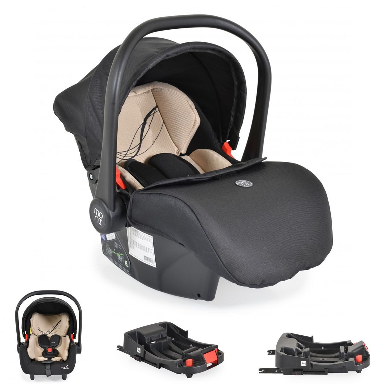 Moni Babyschale Babyschale Multi Set, ab: 0, bis: 0.5, bis: 13 kg, mit Isofixbasis Royal, i-Size (40 - 87cm) Gruppe 0+