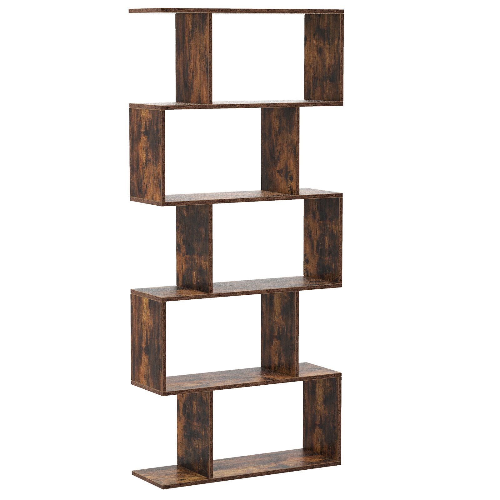 COSTWAY Bücherregal, Raumteiler mit 5 Ebenen, 70 x 23,5 x 158 cm günstig online kaufen