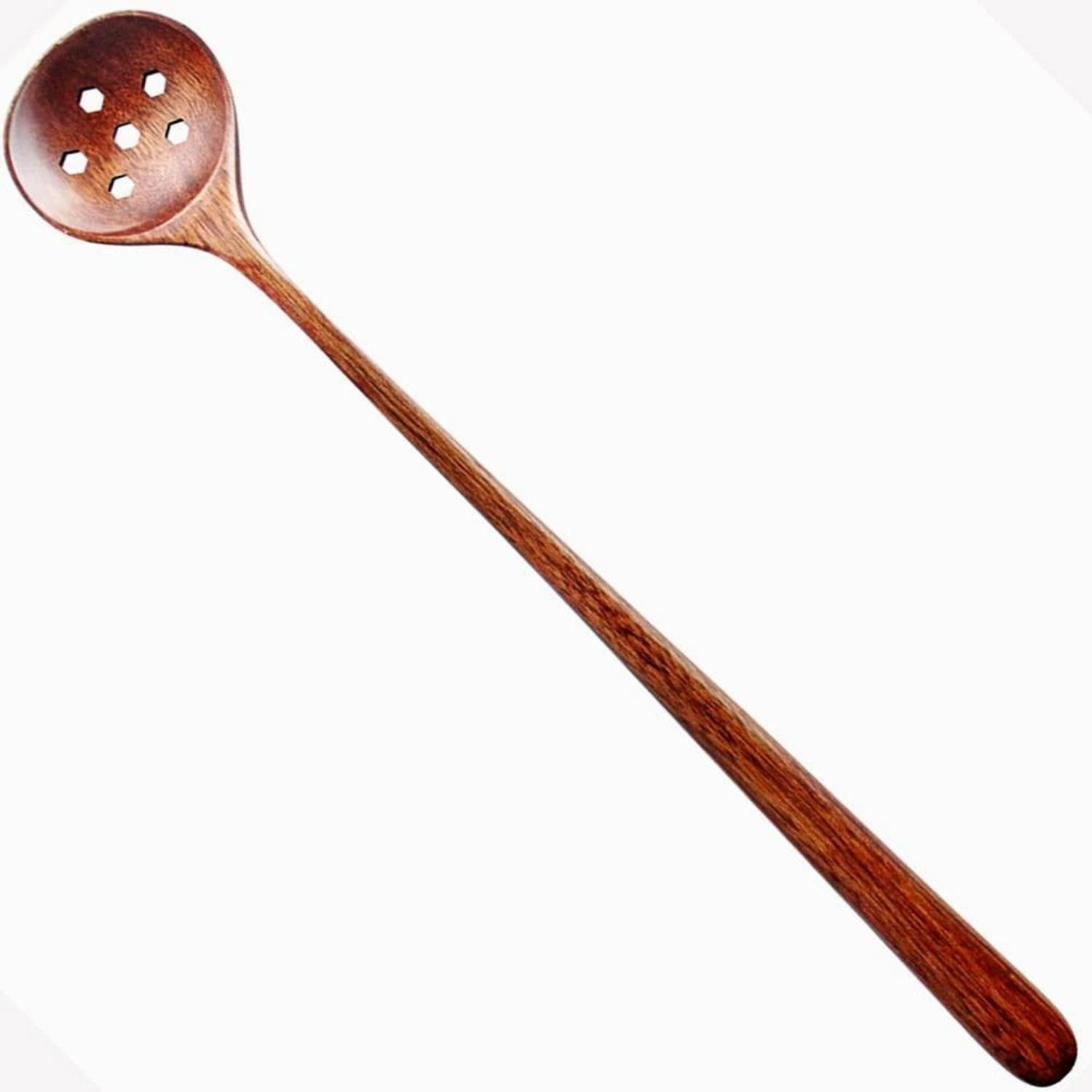 LuxusKollektion Servierlöffel Holzlöffel mit Schlitzen 27,7 cm