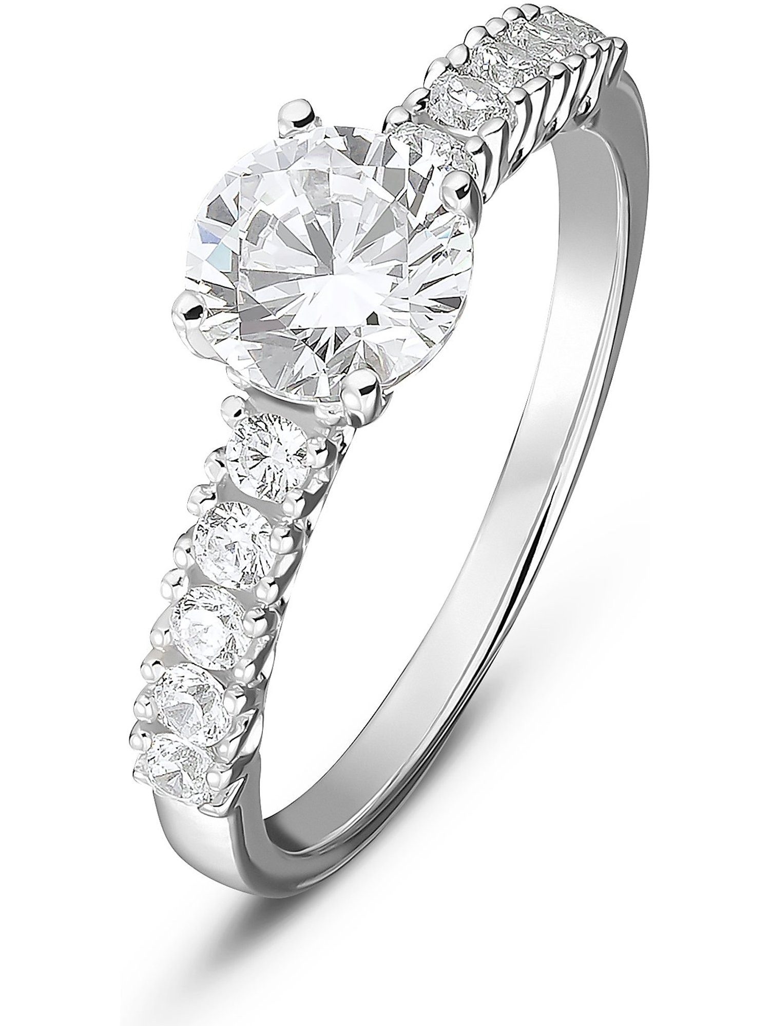Fingerring CHRIST Damen-Damenring 925er Silber 10 Zirkonia