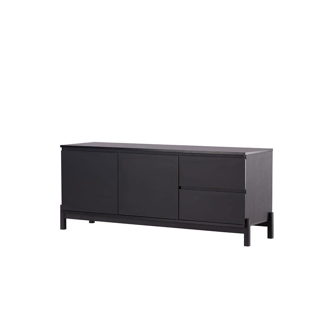 ebuy24 Sideboard Corpus Sideboard 2 Türen, 2 Schubladen schwarz.