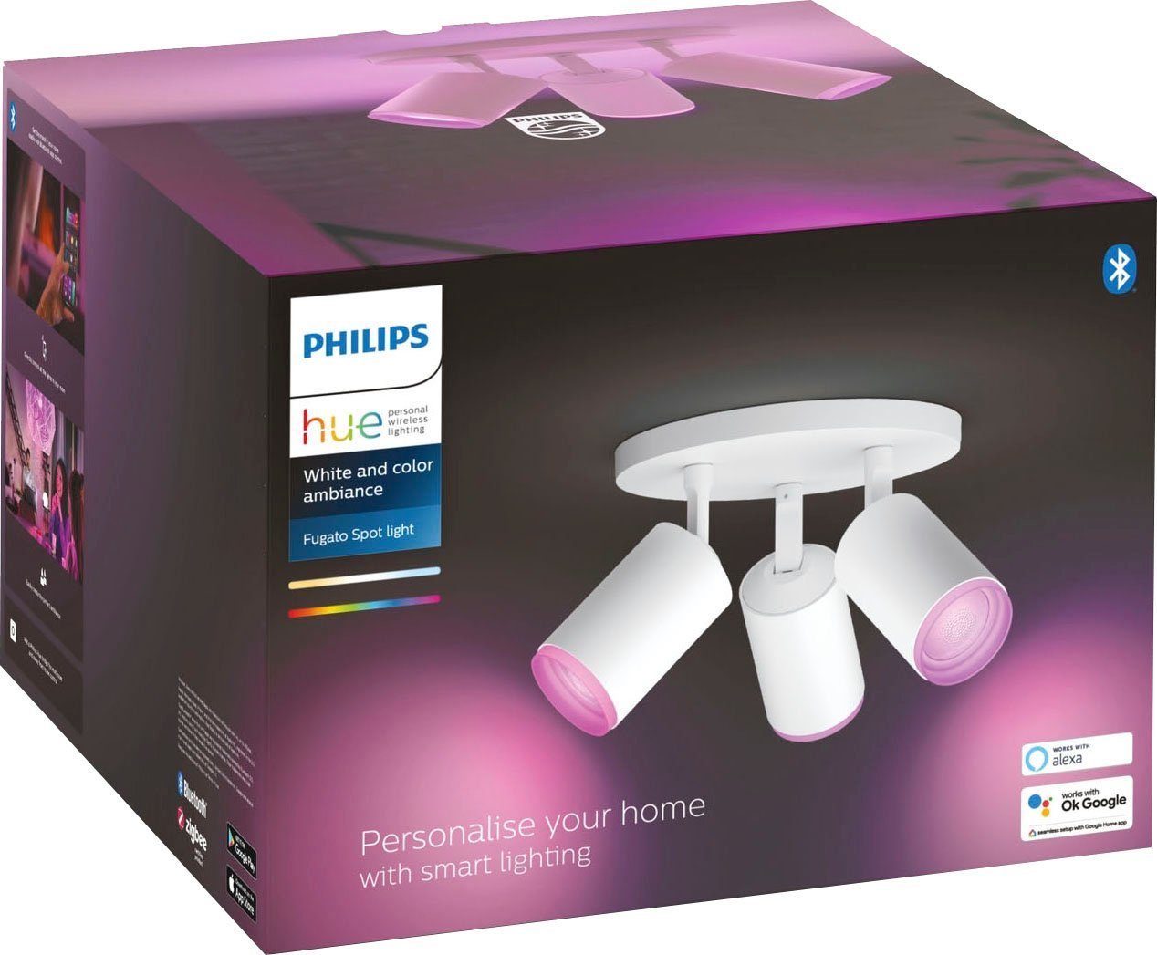 Leuchtmittel Flutlichtstrahler LED wechselbar, Hue Fugato, Dimmfunktion, Philips Farbwechsler