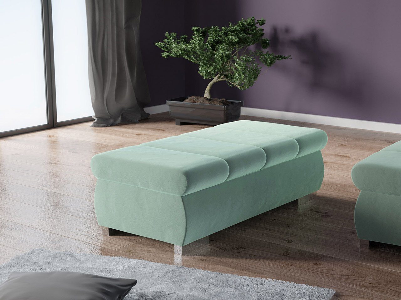 MIRJAN24 Polsterhocker Bangkok Groß, Holzkonstruktion, 120x60x39 günstig online kaufen