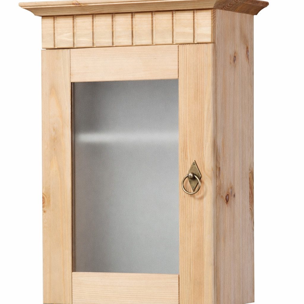 Clever-Moebel Hängeschrank Wandhängeschrank aus Kiefernholz im Landhausstil, gelaugt Breite 34 cm, Tiefe 20 cm, Höhe 55 cm
