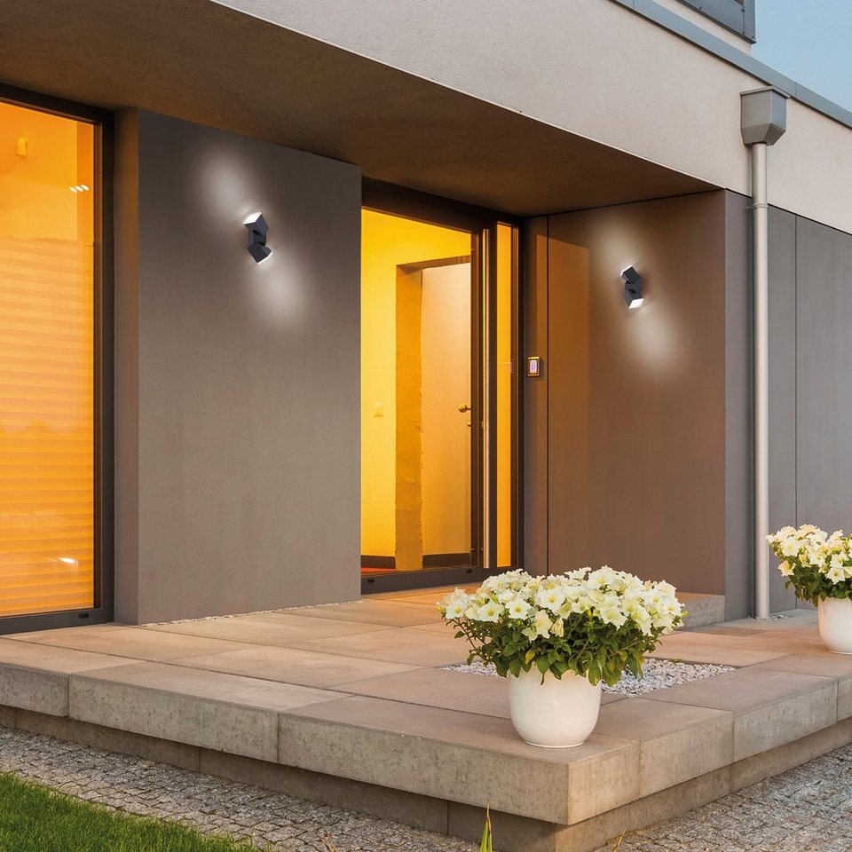 Paul Neuhaus LED Außen-Deckenleuchte RYAN, Bewegungsmelder,  Tageslichtsensor, LED fest integriert, Warmweiß, Bewegungsmelder