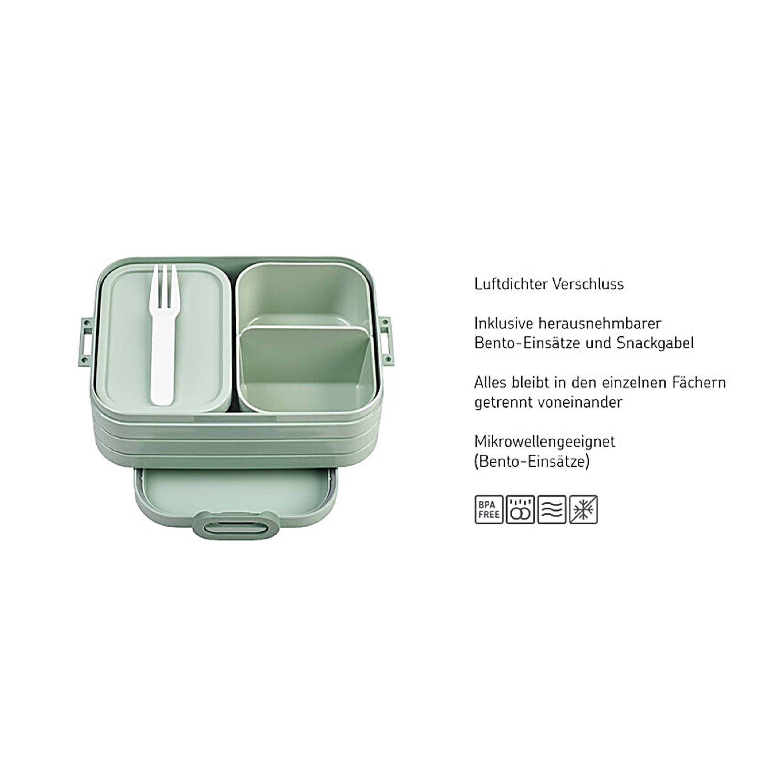 Mepal Lunchbox Lunchbox Take A break midi, Brotdose mit Fächern, Polypropylen (PP), Acrylnitril-Butadien-Styrol (ABS), Thermoplastische Elastomere (TPE), Geeignet fur bis zu 4 Butterbrote, 900 ml, Vivid blue