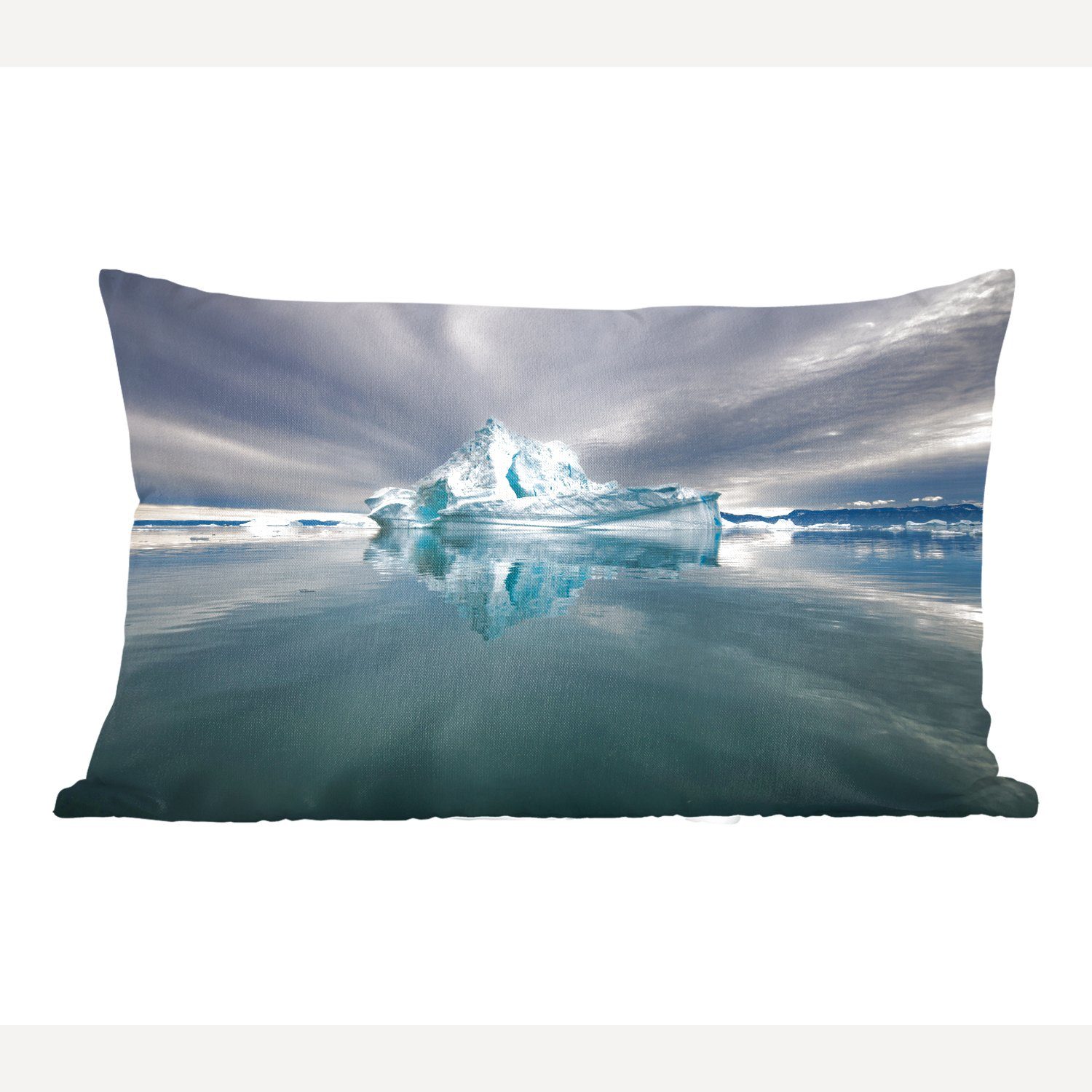MuchoWow Dekokissen Eisberg in der Diskobucht, Grönland, Wohzimmer Dekoration, Zierkissen, Dekokissen mit Füllung, Schlafzimmer