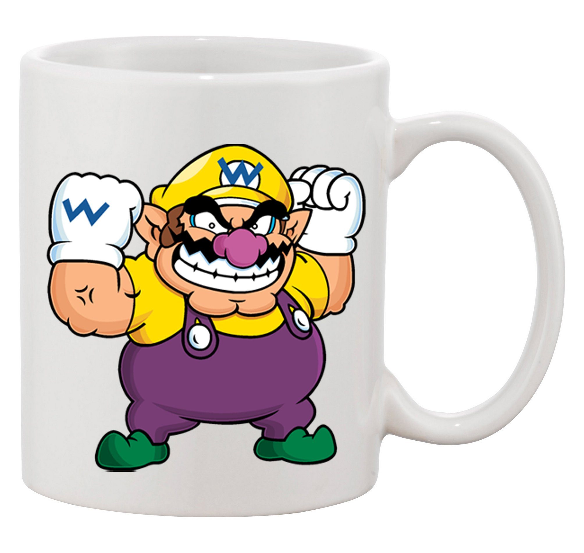 Konsole, Brownie Tasse & Keramik Wario Mario Weiß Nintendo Blondie Gamer Gaming Spiele