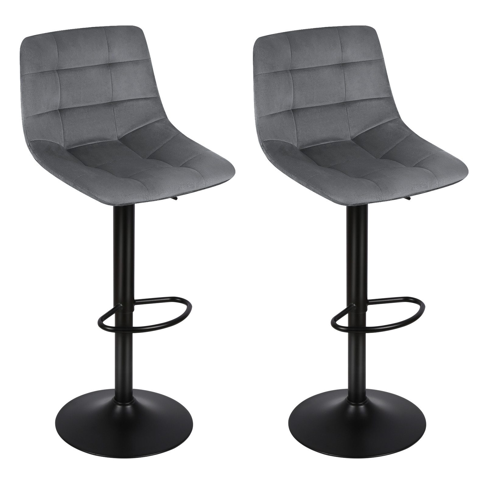 JEOBEST Barhocker Barstühle Küchenhocker, 2er Set, Samt, Stahl