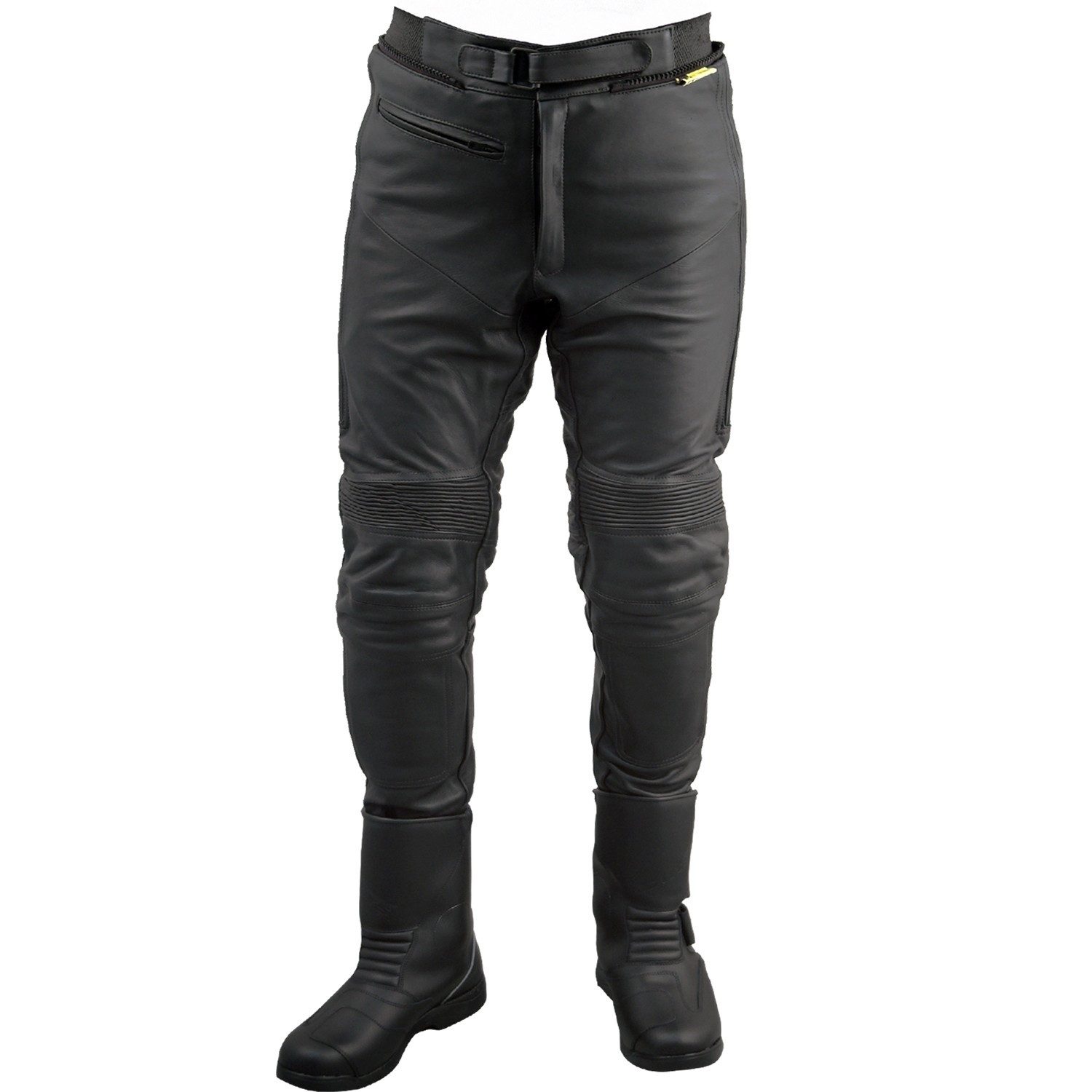 roleff Motorradhose RO16 - Stiefel- Lederhose - Rindsleder mit Protektoren & Stretchzonen in klassichem Design