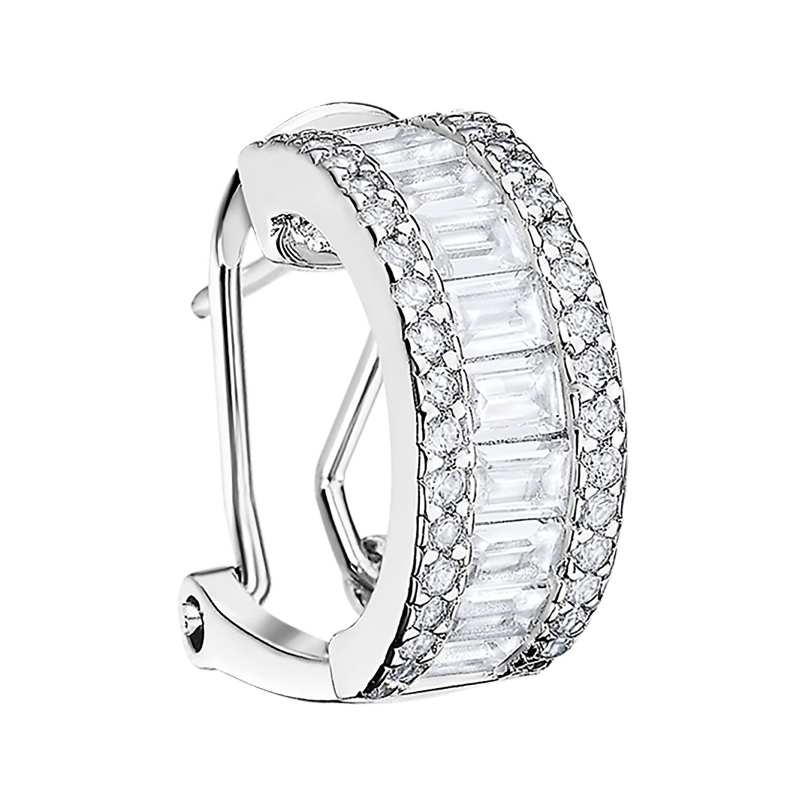 LOTUS SILVER Paar Creolen LOTUS Silver Zirkoniastein 925 Silber (Creolen), Creole Zirkoniastein 925 Sterling Silber, Farbe: silber