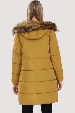 malito more than fashion Steppjacke AY132 gefütterte Winterjacke mit Kunstfell Kapuze