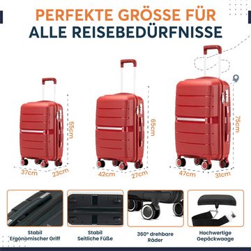 KESSMANN Kofferset 3 teilig Hartschalenkofferset M L XL Koffer + Digitale Kofferwaage, 4 Rollen, (Reisekofferset, 4 tlg., Schloss Teleskopgriff Gepäck Urlaub Zubehör Reise Hartschale Trolley), Reisetasche Kofferset groß mittel klein Handgepäck Gepäck Rollkoffer