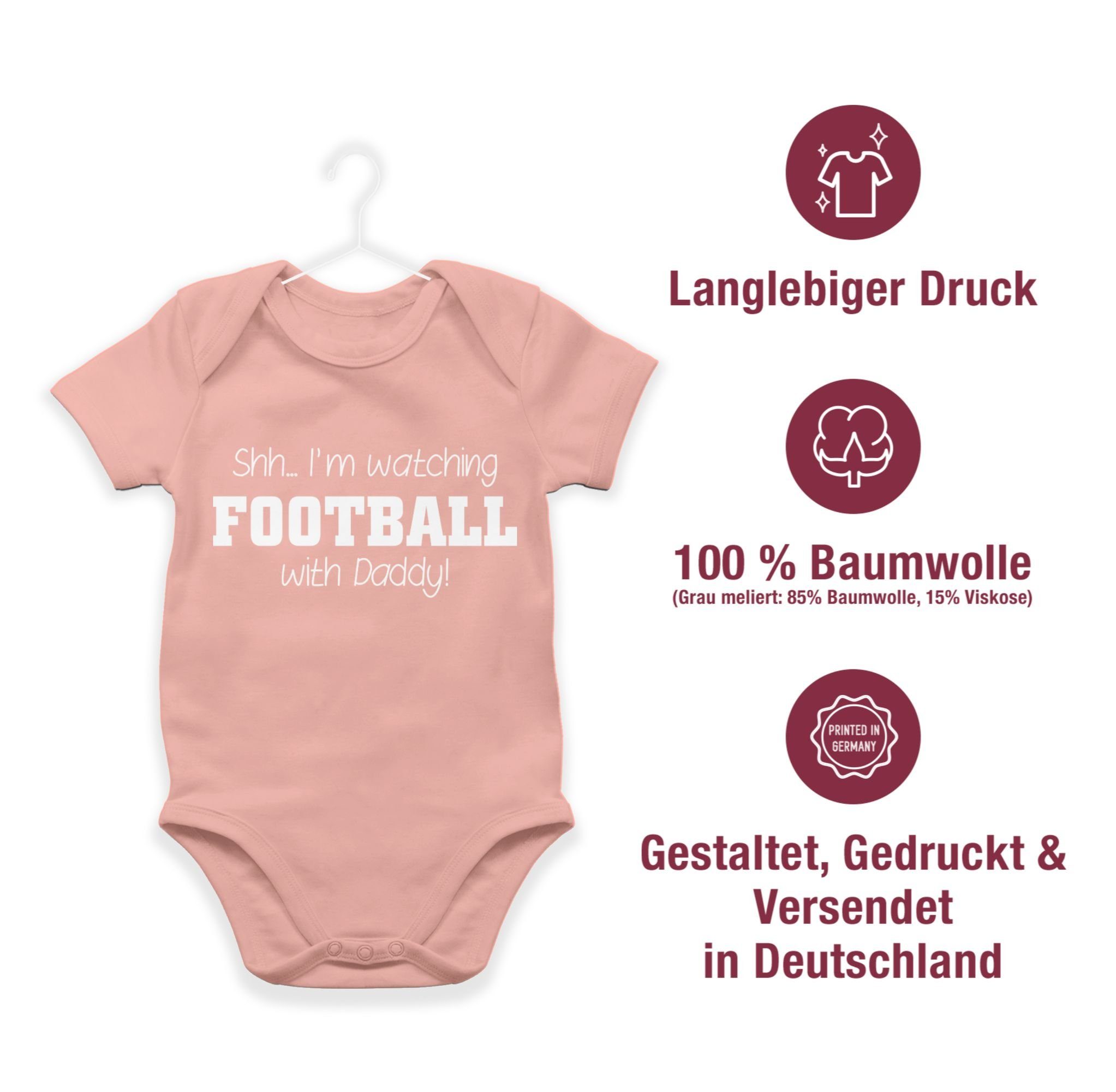 Shirtracer Shirtbody Shh...I'm watching football with Daddy! - weiß Sport & Bewegung Baby