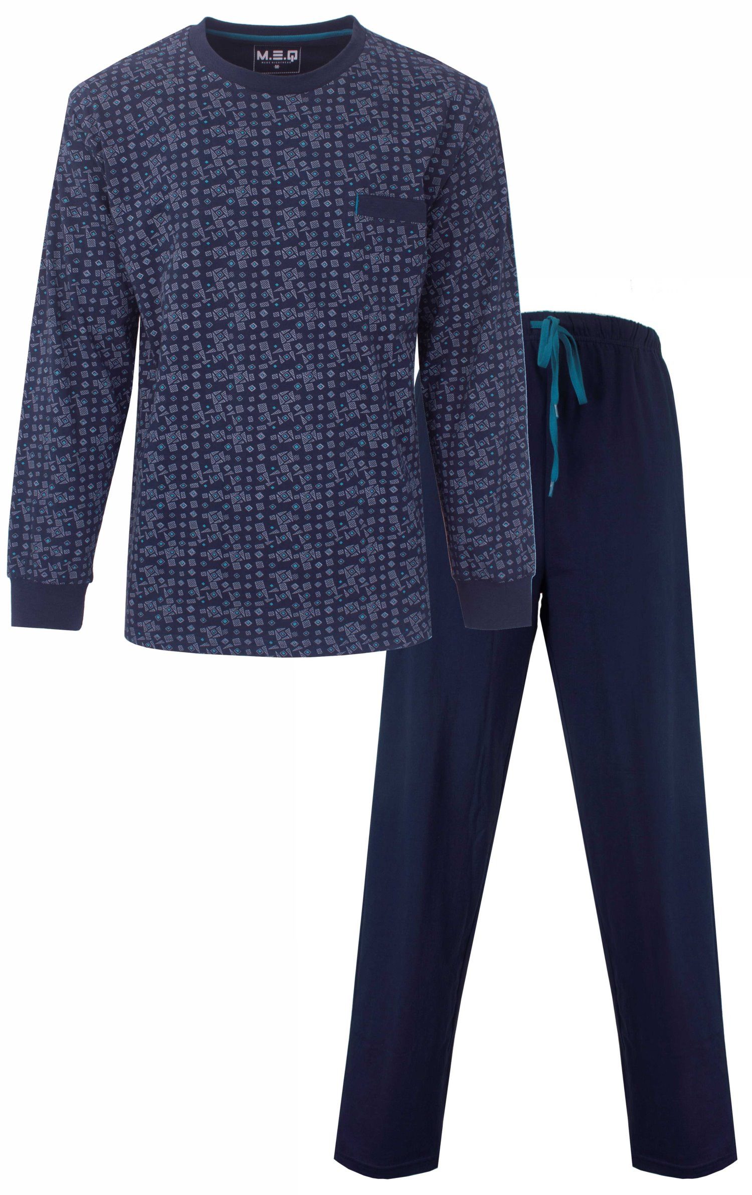 M.E.Q. Schlafanzug Herren Pyjama lang (2 günstig online kaufen
