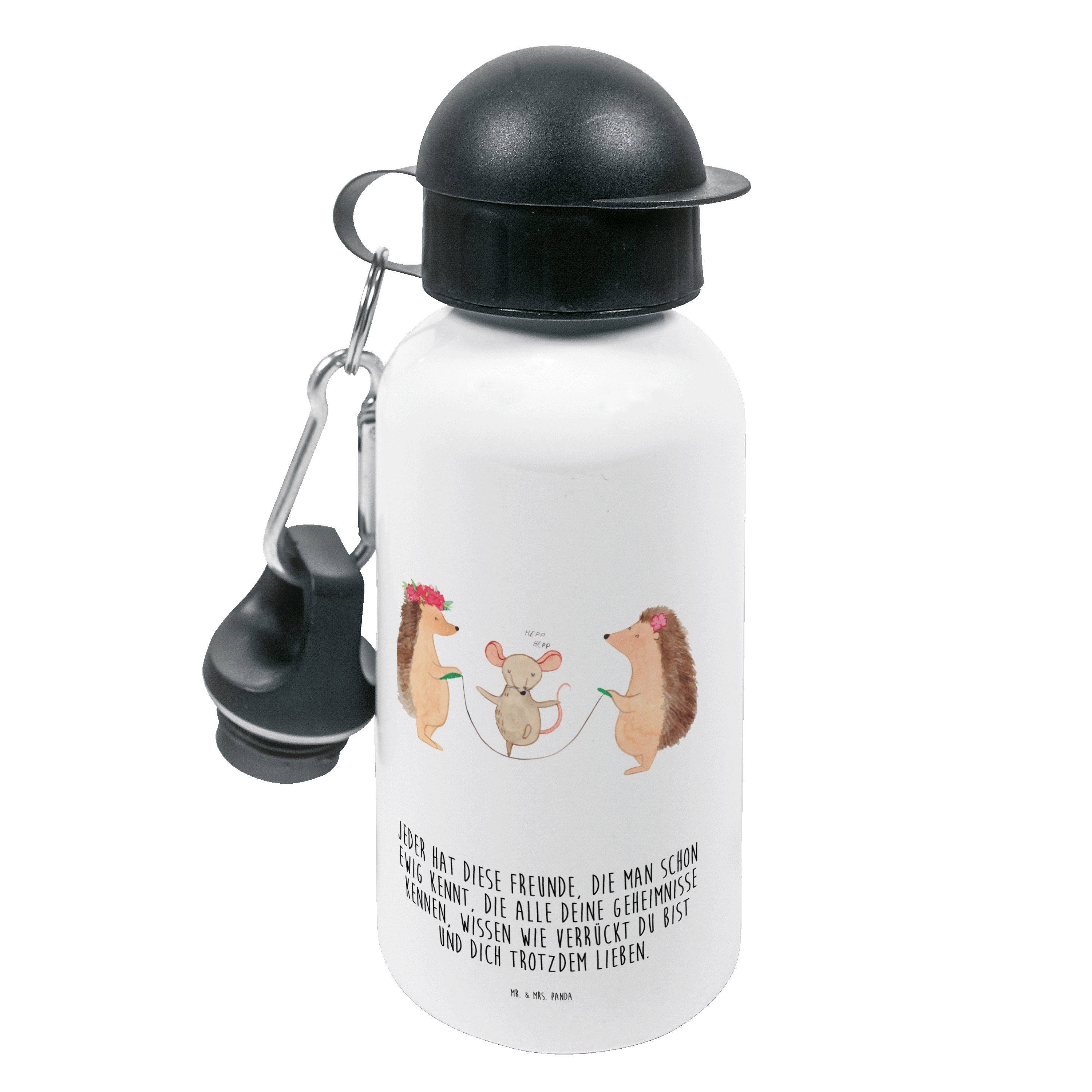 Mr. & Mrs. Panda Trinkflasche Igel Seilhüpfen - Weiß - Geschenk, Kinder Trinkflasche, Tiere, Tiermo