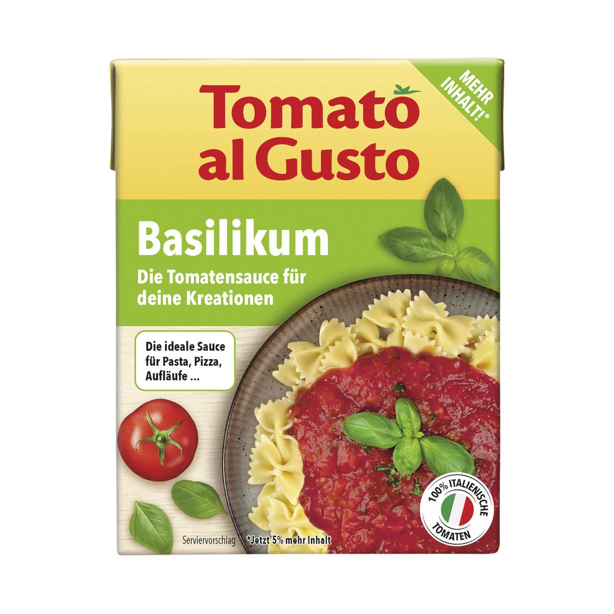 Hengstenberg Saucen, Hengstenberg Tomato al Gusto Tomatensauce mit Basilikum Packung 390g
