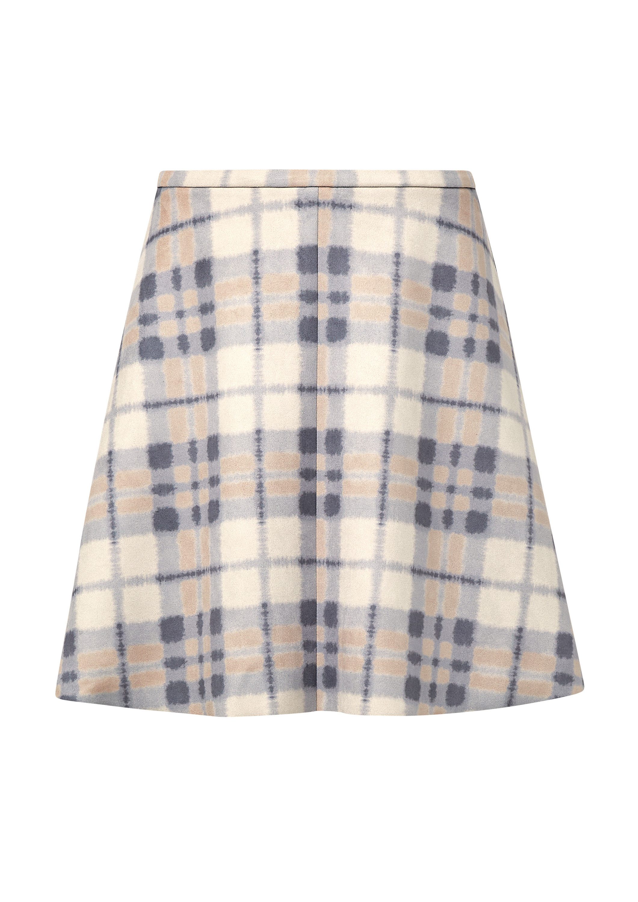 comma Minirock Rock Karierter Rock aus softem Scuba-Stoff