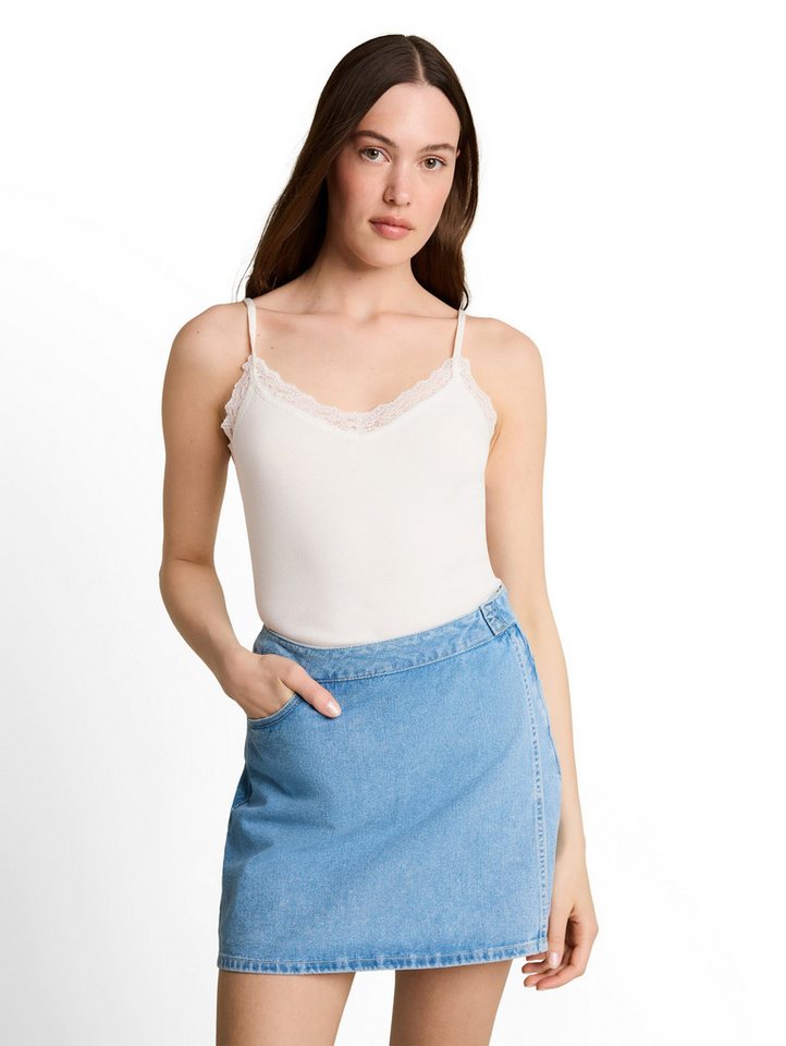 TOM TAILOR Denim Spaghettitop Sommertop mit Spitze