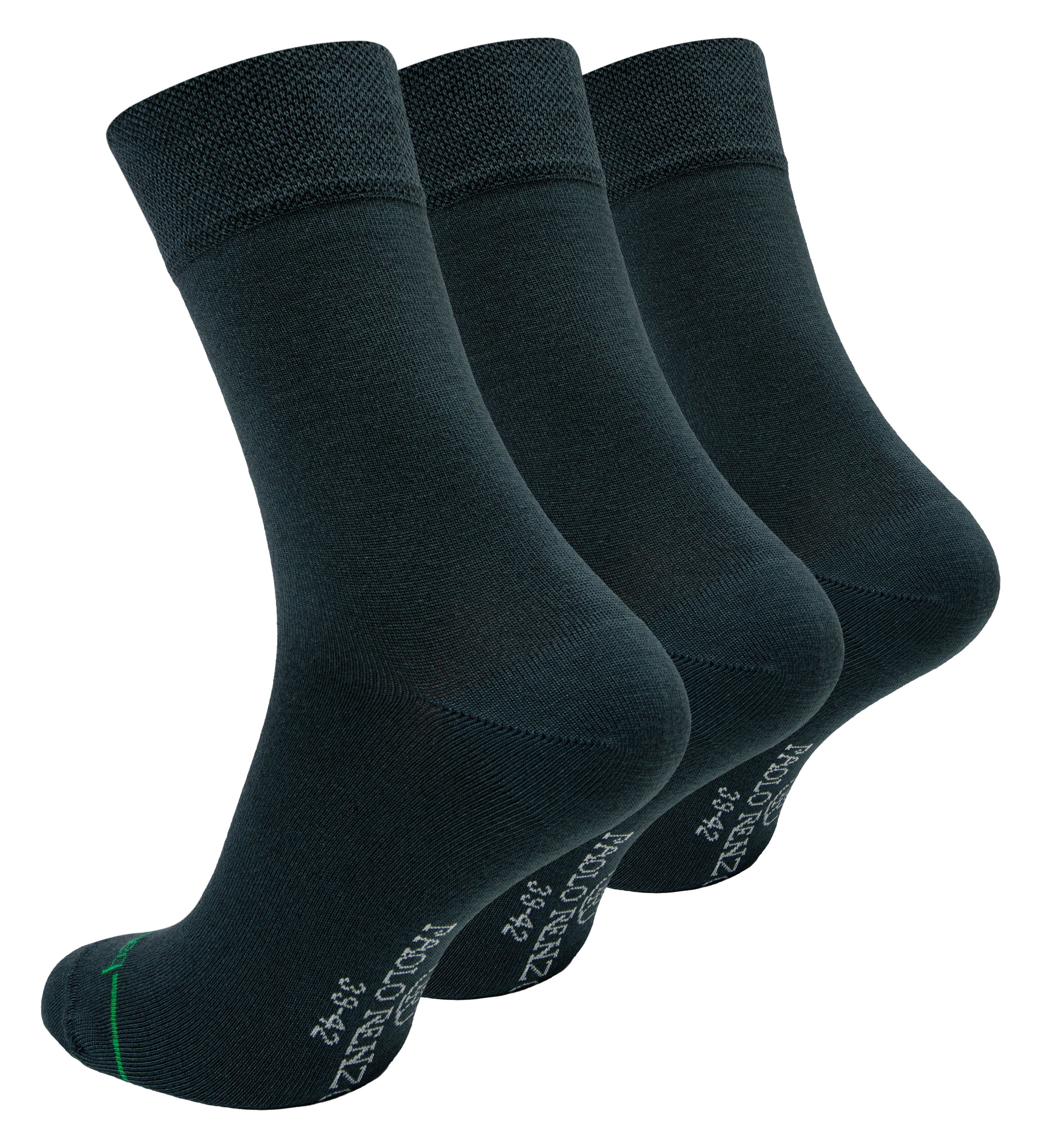 Paolo Renzo Gesundheitssocken Herren Bambus (3-Paar) Business Casual - Geruchshemmend Atmungsaktive / Socken aus Viskose Socken hochwertiger Dunkelgrau