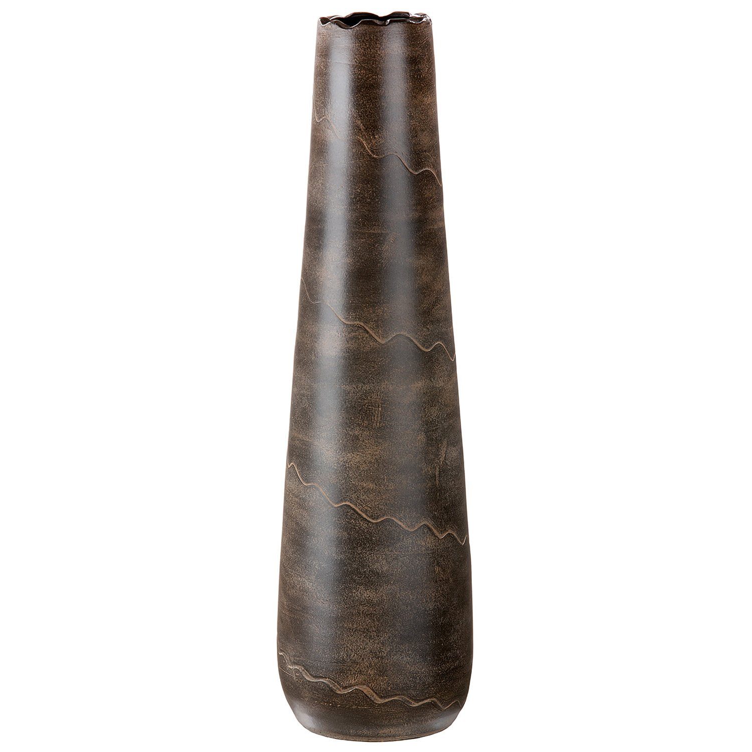 GILDE Dekovase GILDE Vase Wave - braun - H. 80cm x D. 20cm