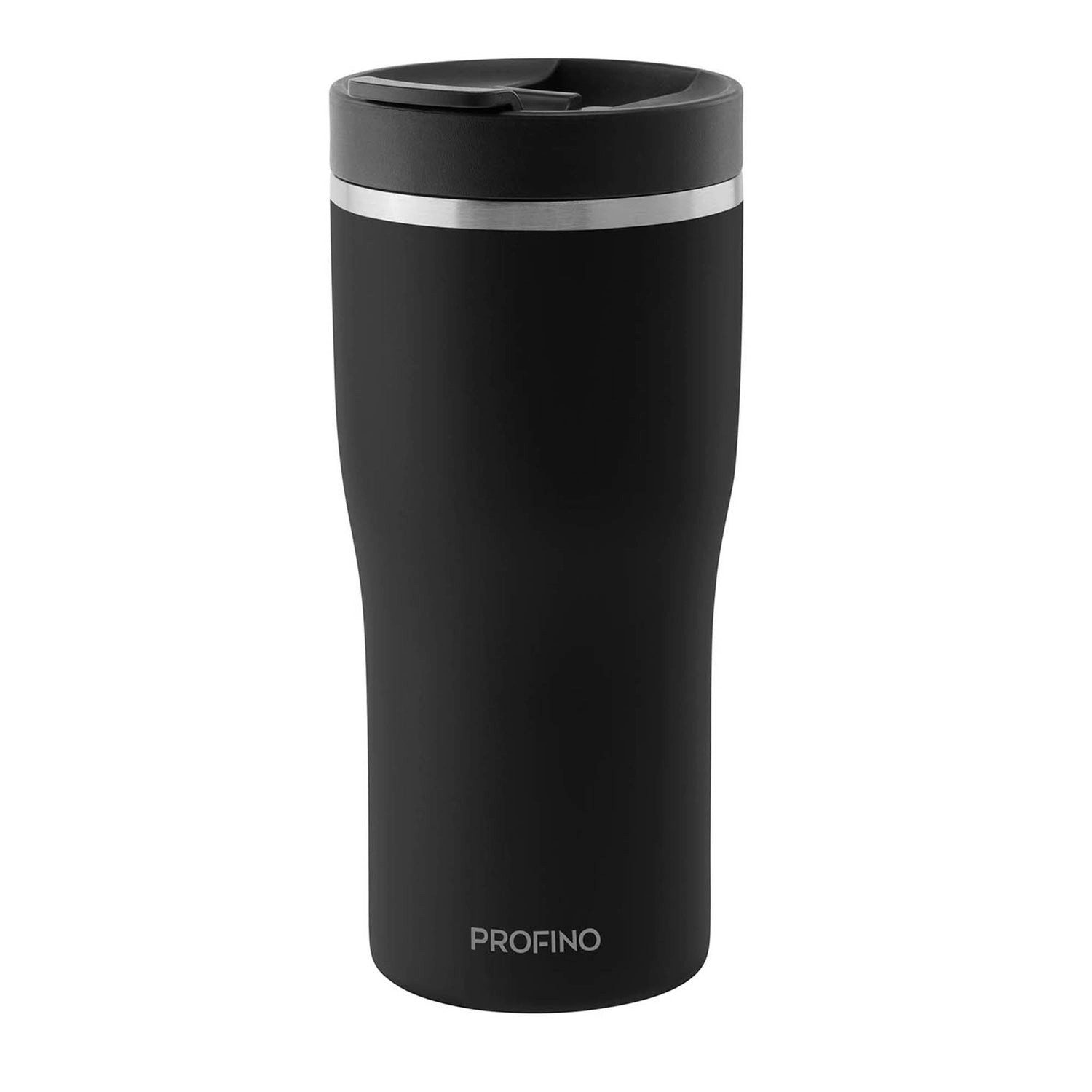 Profino Thermobecher BARISTA, schwarz, Edelstahl, Kunststoff
