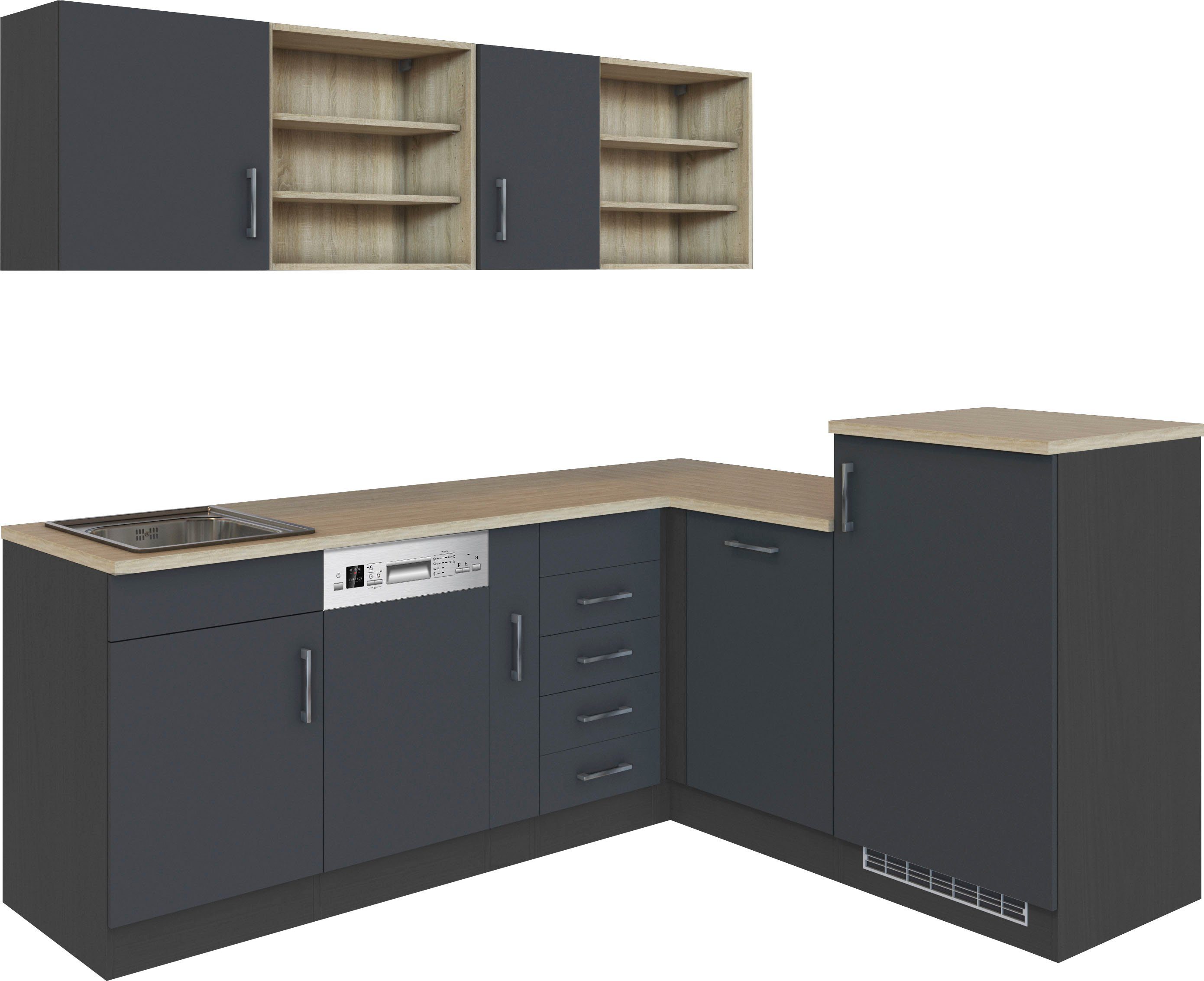 KOCHSTATION Küche KS-Mali, Stellbreite 210/170 cm, mit E-Geräten