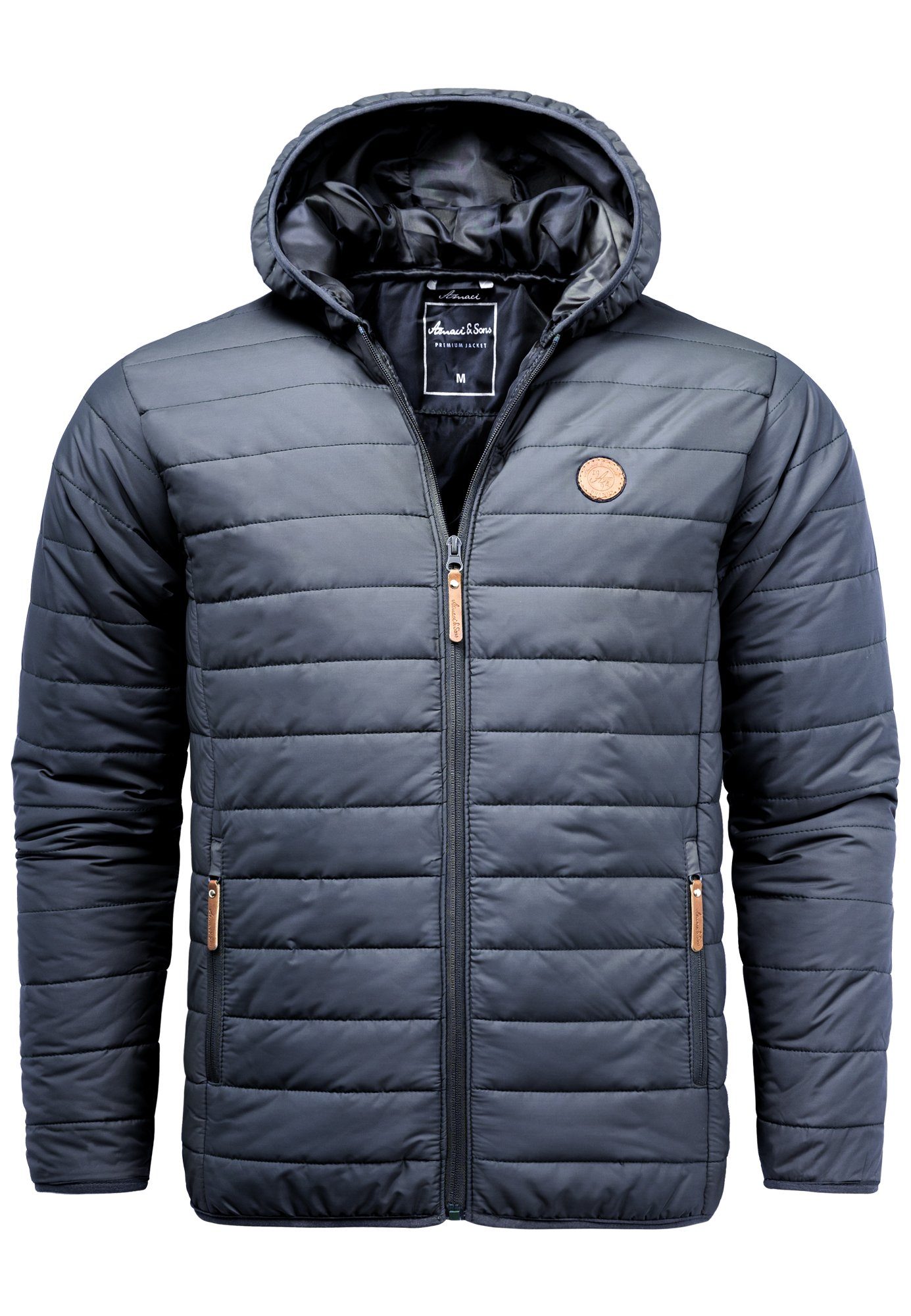 Amaci&Sons Steppjacke ROANOKE Steppjacke Herren Outdoor Basic Patch Kapuzen günstig online kaufen