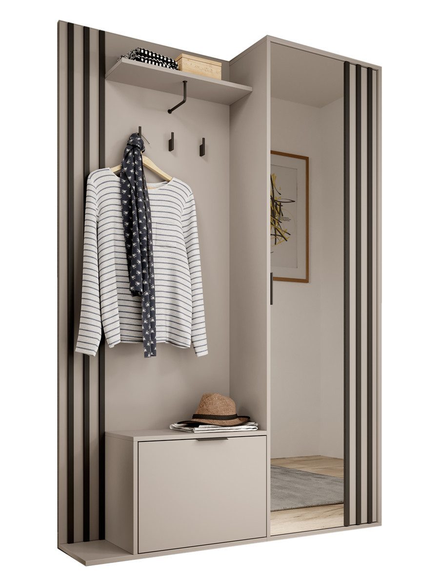 Compleo Garderoben-Set mit Spiegel, Flur Set, (Kleiderbügel, Schuhregal, Sc günstig online kaufen