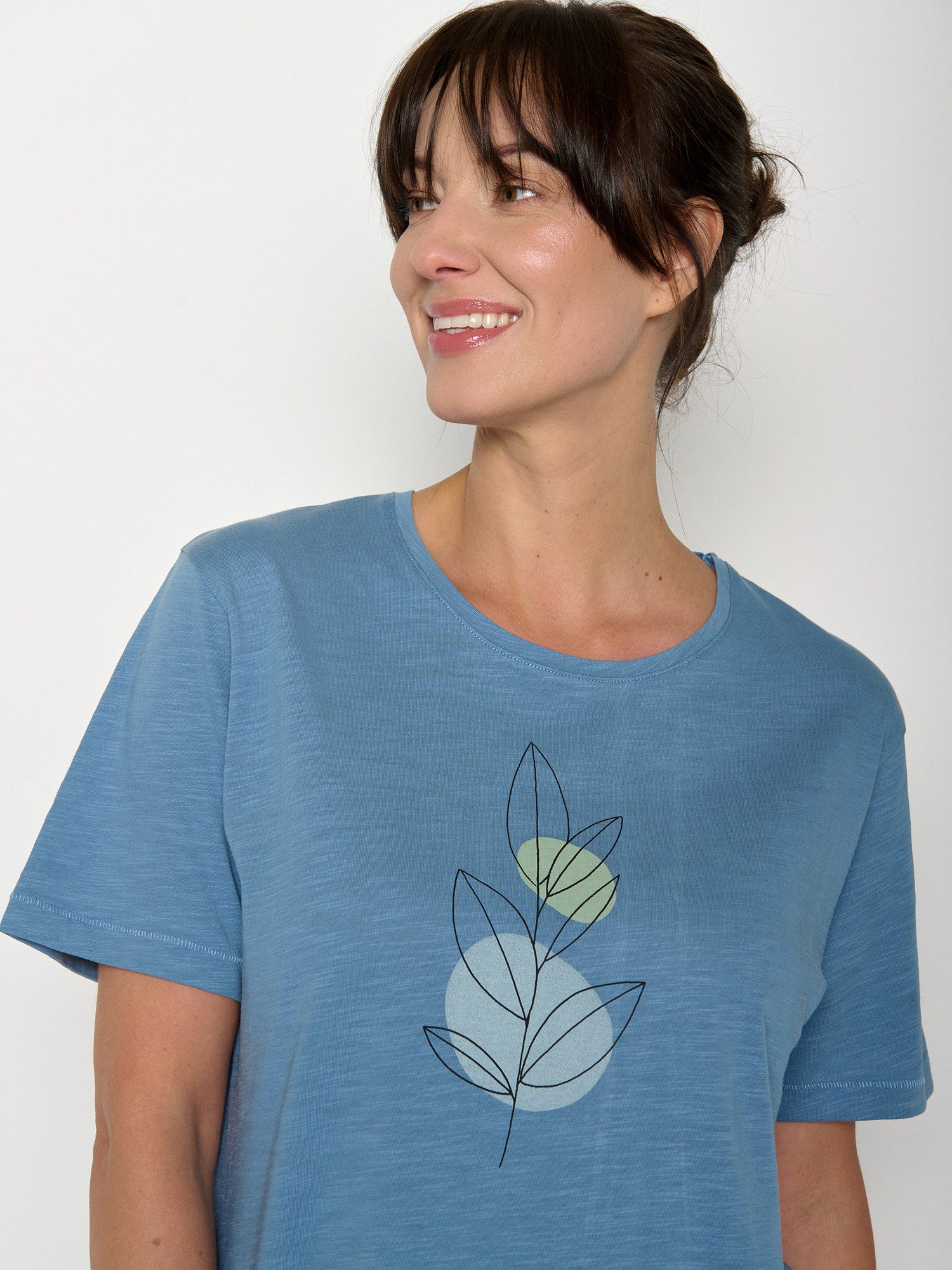 GreenBomb T-Shirt Nova Bloom Classic (1-tlg., 1) Flammgarn, lockerer Schnitt, entspannter längerer Ärmel