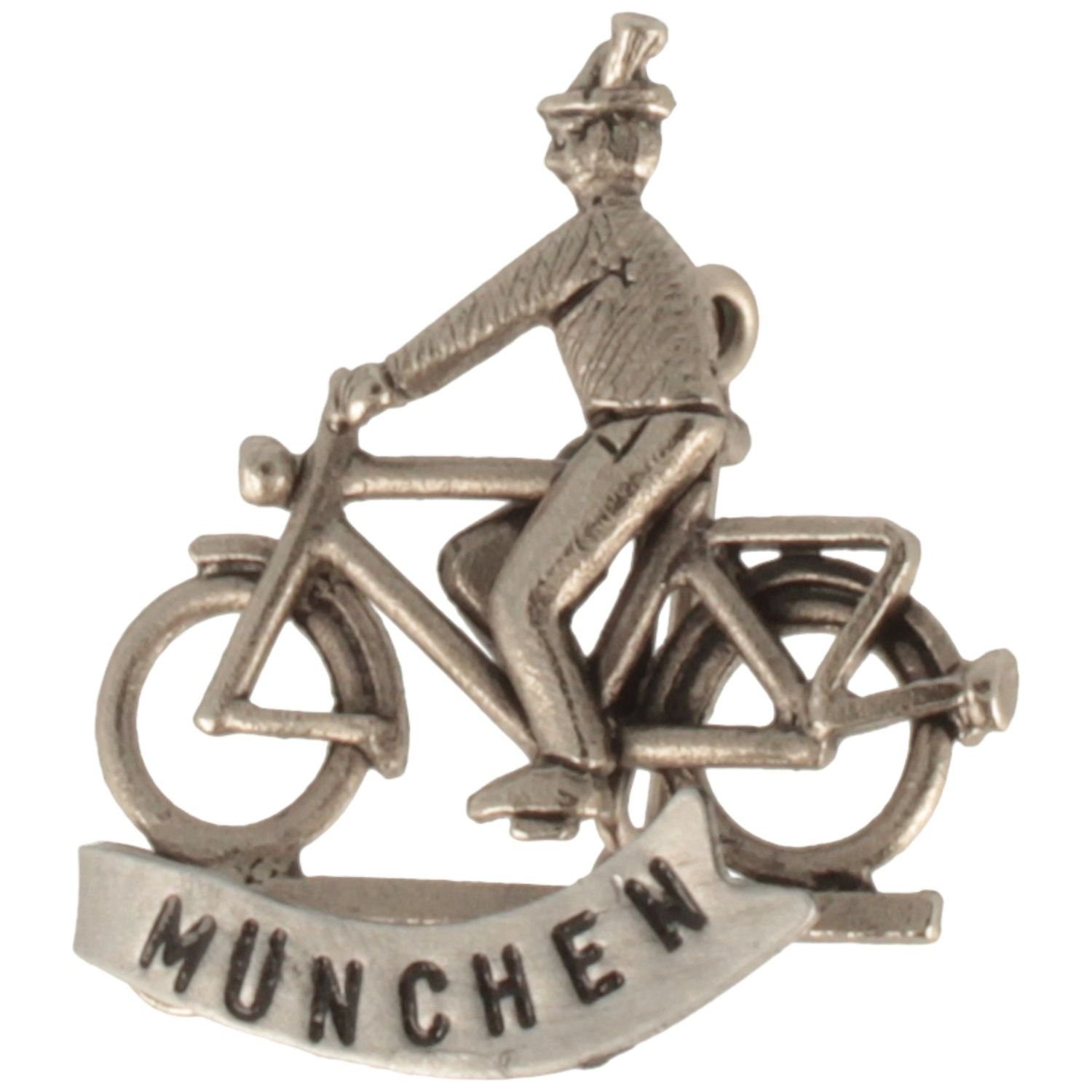 Breiter Anstecknadel, Hutanstecker Fahrradfahrer mit "München"-Schriftzug
