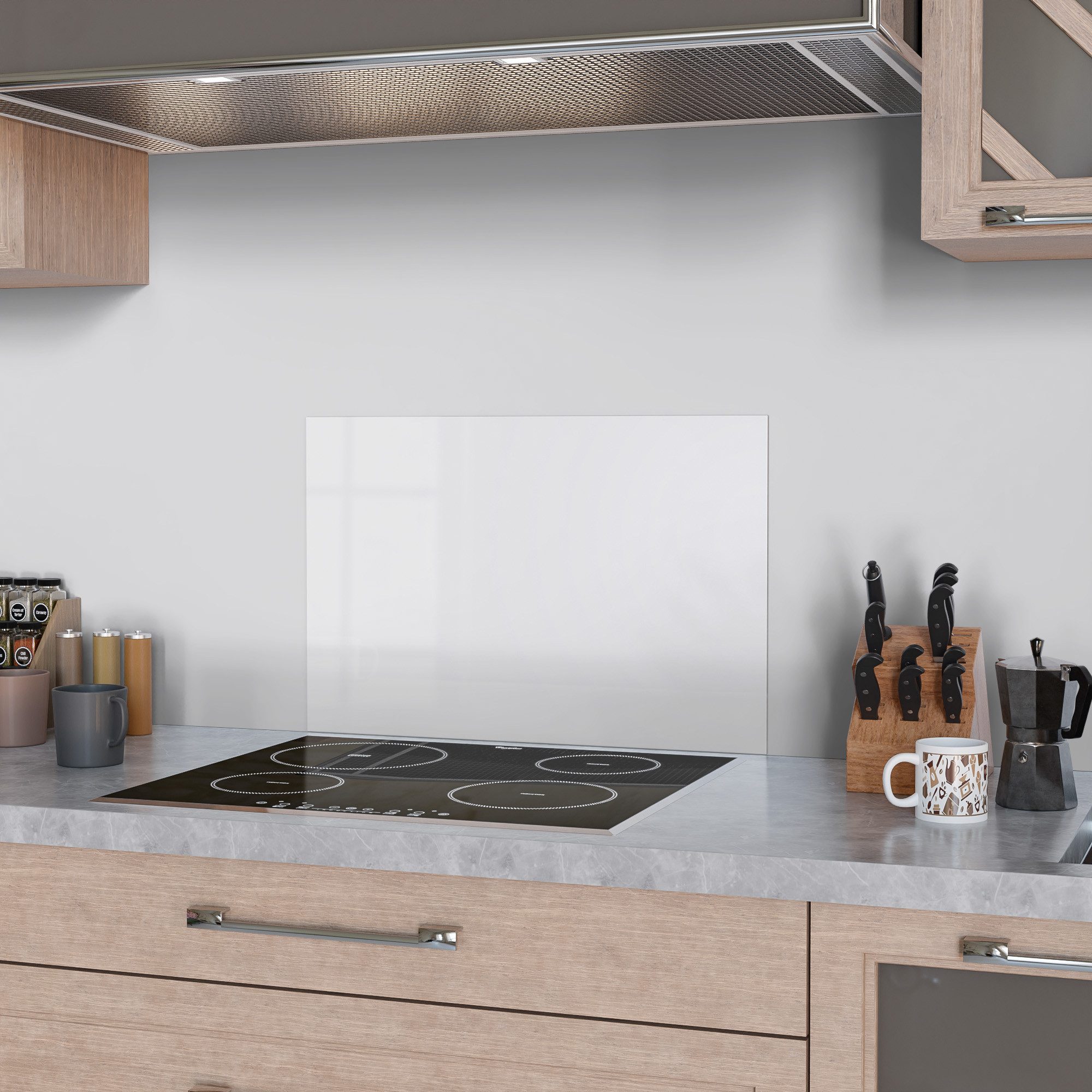 DEQORI Küchenrückwand 'Unifarben - Weiß', Glas Spritzschutz Badrückwand Her günstig online kaufen