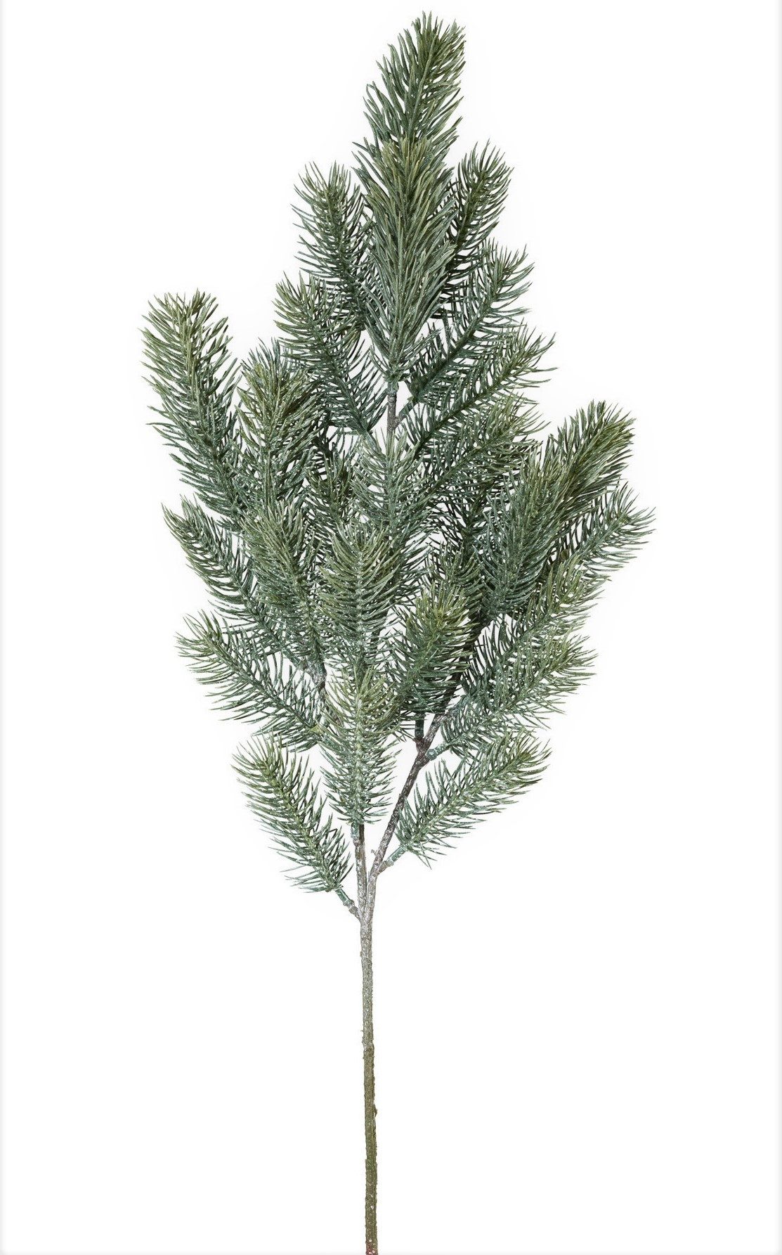 Kunstzweig Künstlicher BLAUTANNENZWEIG, GEEIST 28Triebe. 67cm. GEFROSTET.