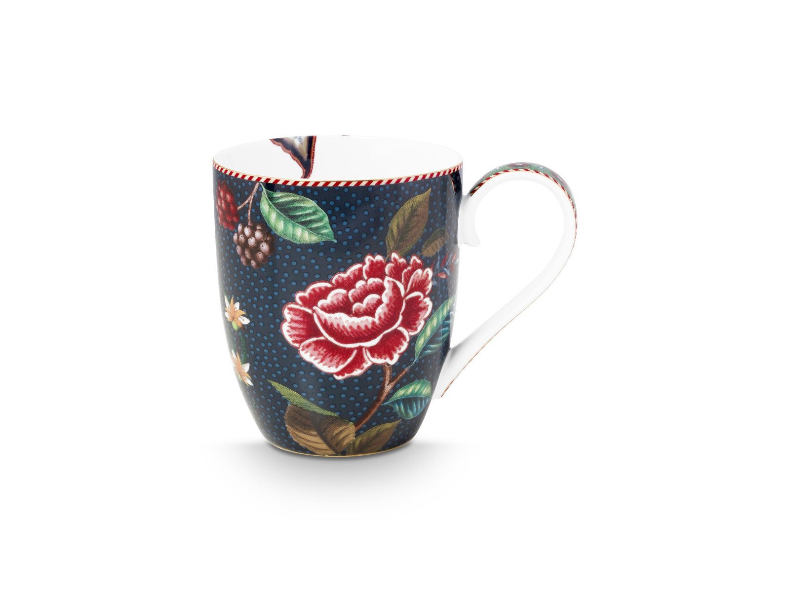 PiP Studio Becher Berry Blues Henkelbecher XL blau 450ml, Porzellan