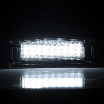 LLCTOOLS KFZ-Ersatzleuchte LED Kennzeichenbeleuchtung Auto, E-geprüft mit geringem Verbrauch, Plug and Play, 2 St., kaltweiß, 6000K, 18 SMD, für MAZDA MX-5 Miata, ND BJ ab 2015 - mit CAN-Bus