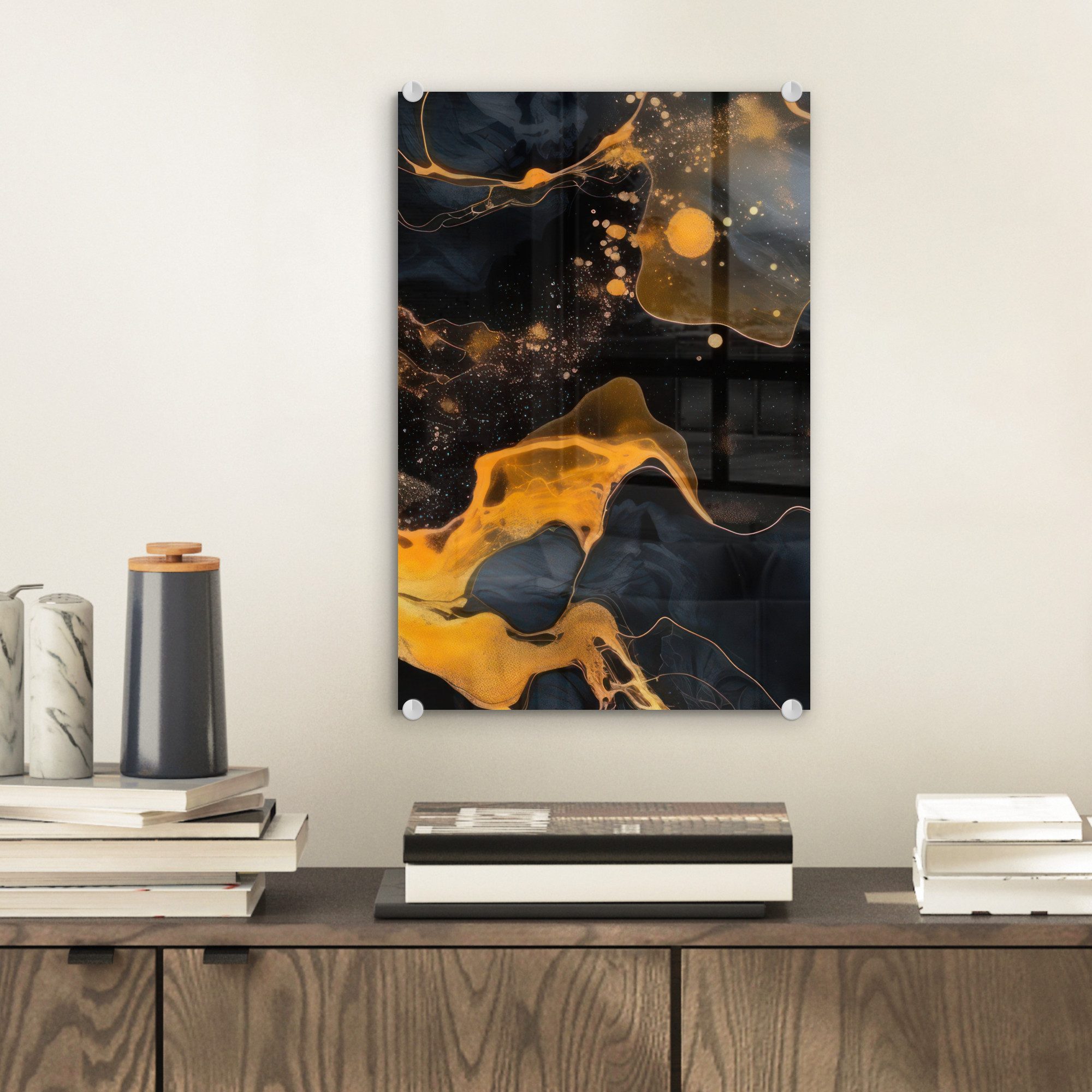 MuchoWow Acrylglasbild Marmor - Gold - günstig online kaufen