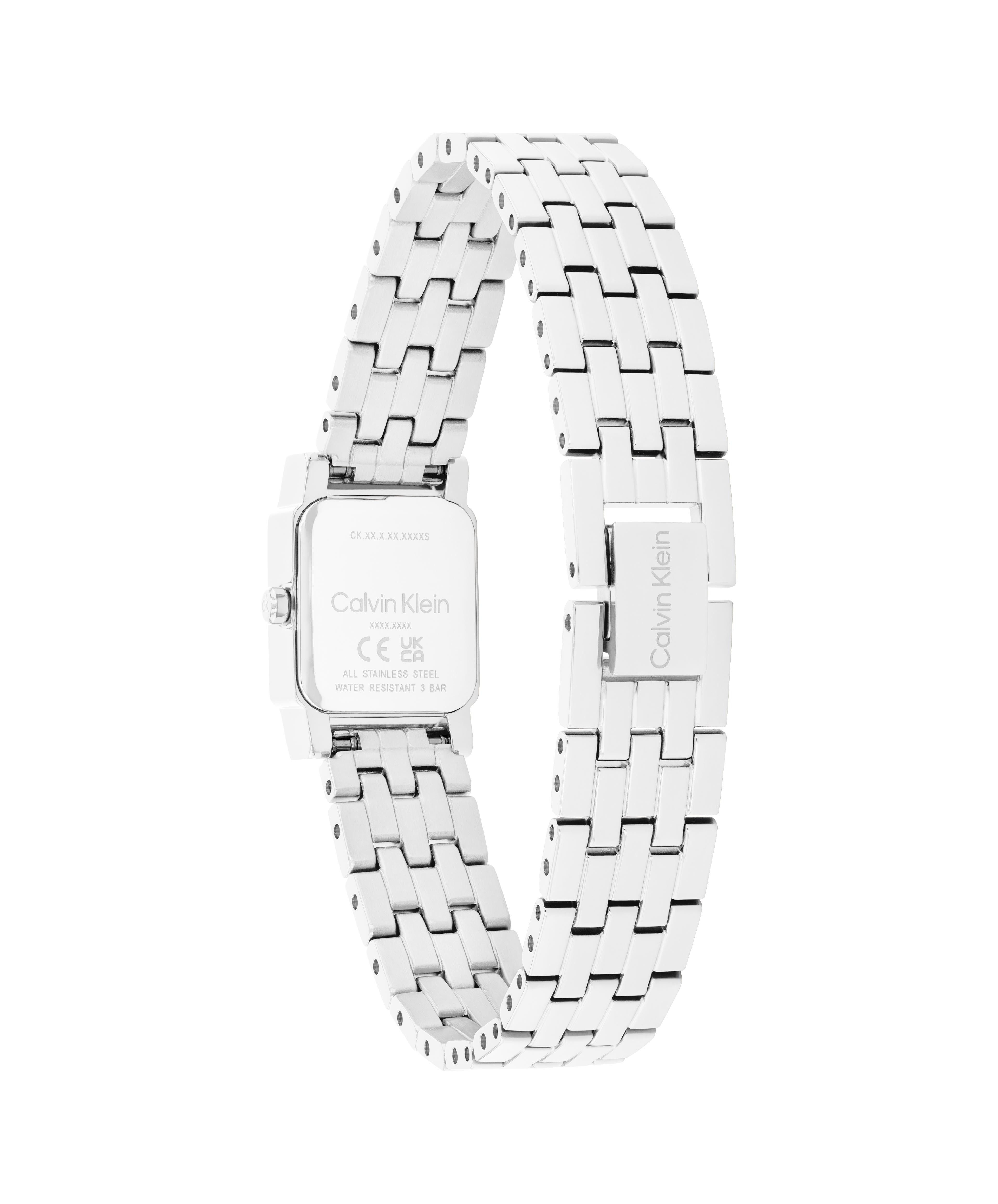 Calvin Klein Quarzuhr Poise 25100161, Armbanduhr, Damenuhr, Edelstahlarmband, analog, Glaskristalle