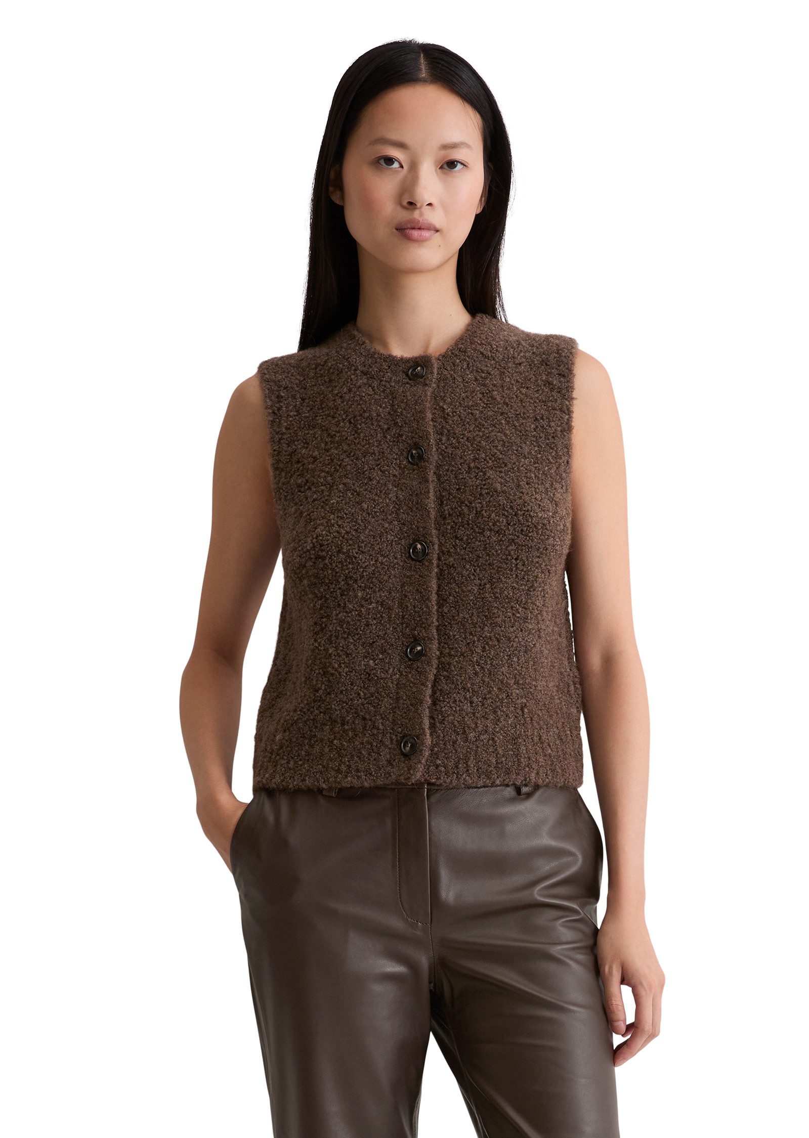Brown Marco Polo Lange Weste Marc O'Polo Strickwesten Für Damen - Main Image