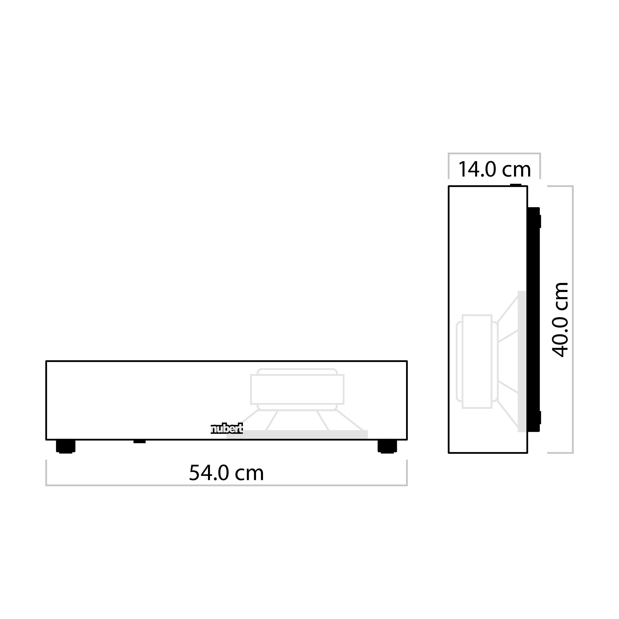 Hz) Weiß Mehrschichtlack Nubert nuSub (250 34 slim Subwoofer W, XW-800