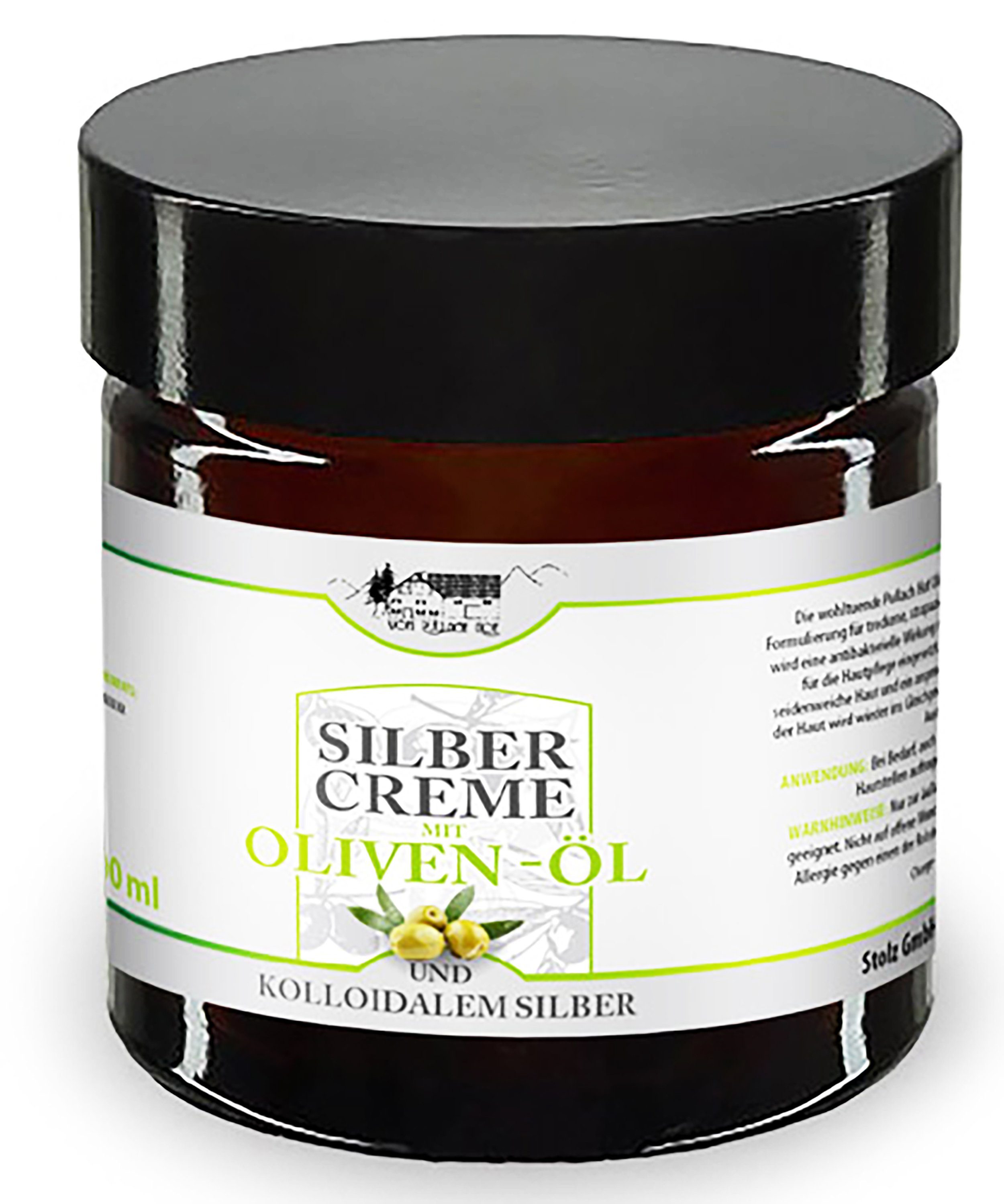 vom Pullach Hof Feuchtigkeitscreme SILBERCREME 100ml mit Oliven-Öl und Kolloidalem Silber Creme Balsam Hautcreme Hautplege Haut 72